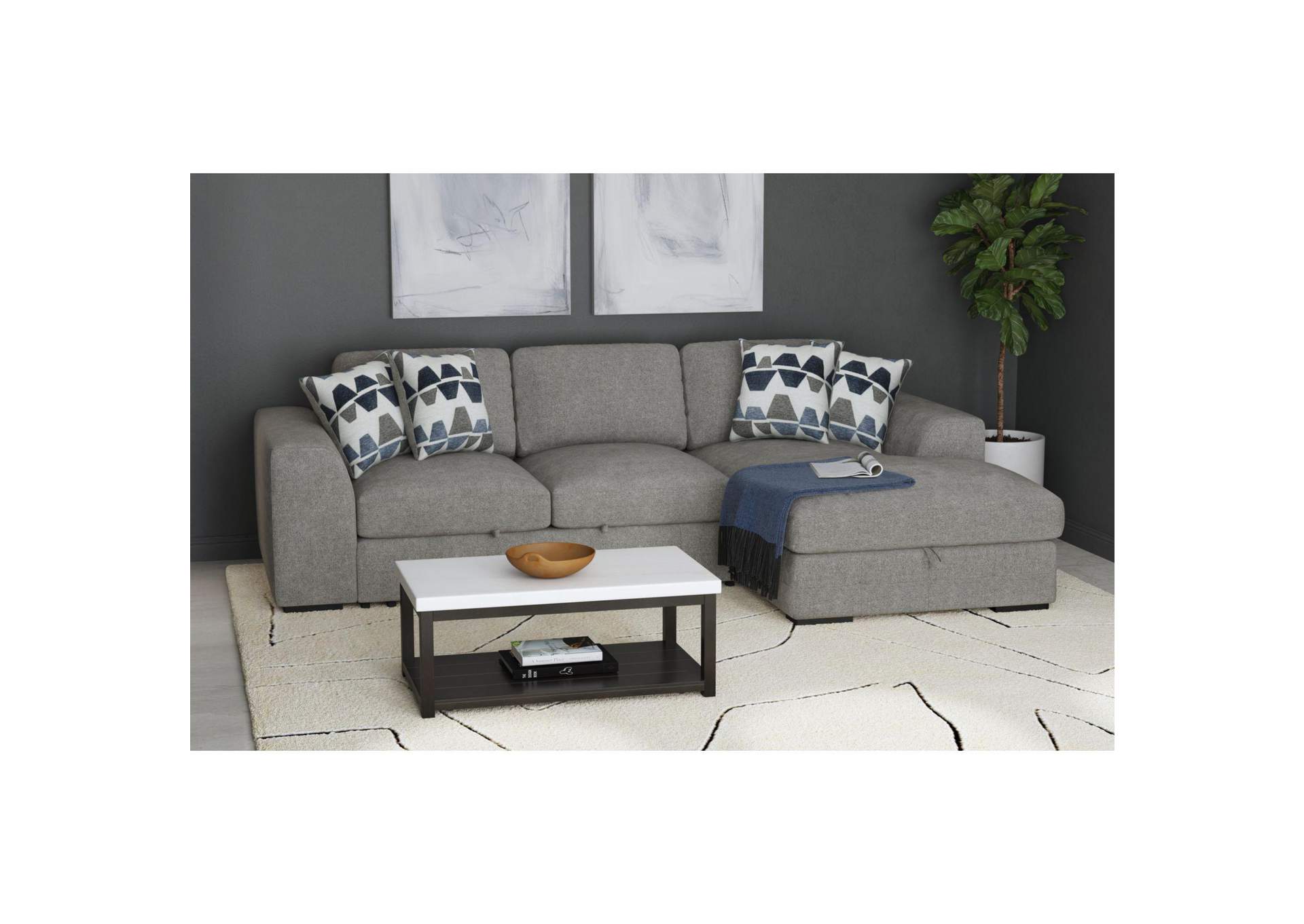 Kirkland Left Hand Facing Loveseat With Pop Up Bed In Spark Grey With 2 Pillows 20 image 1