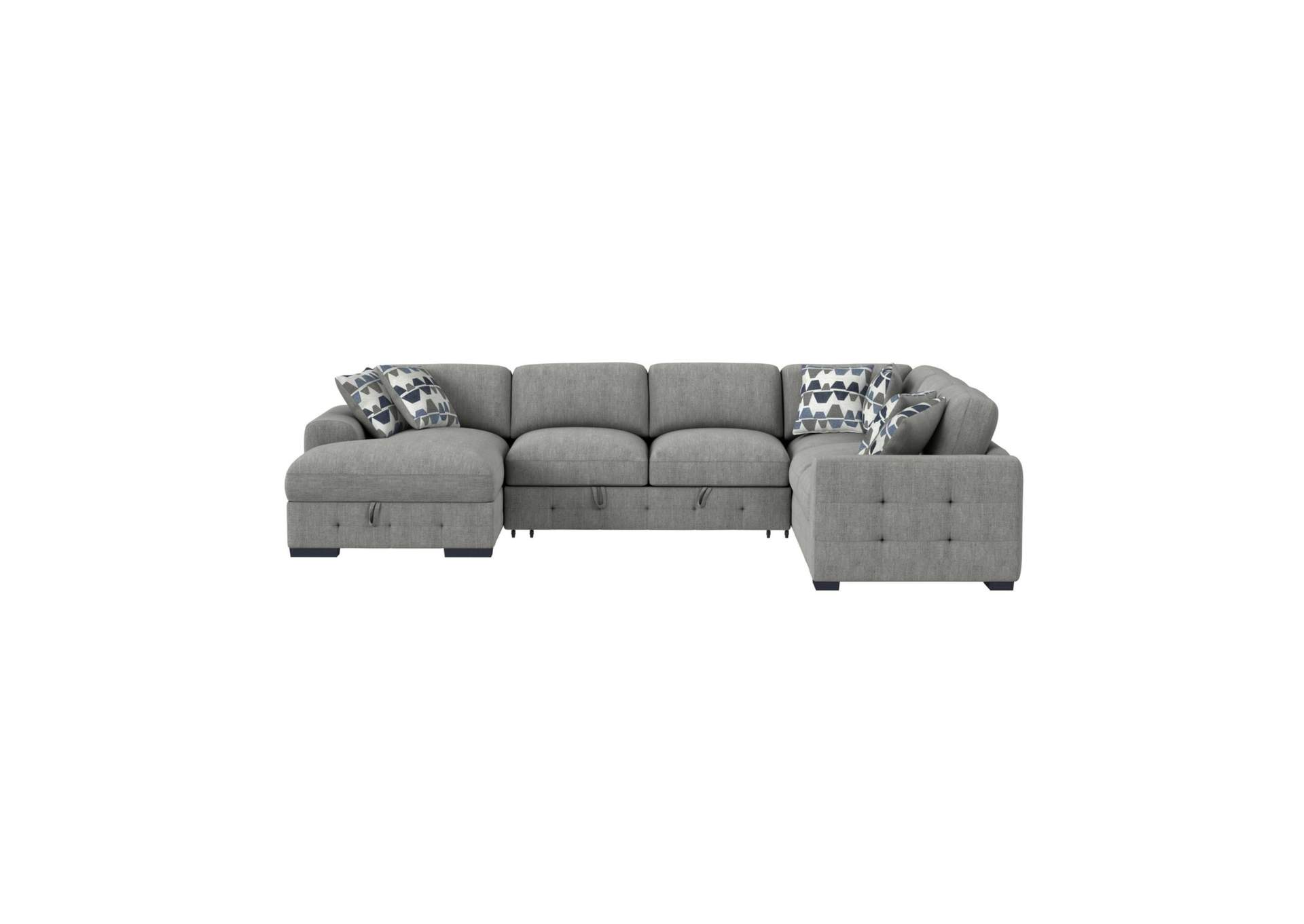 Kirkland Left Hand Facing Storage Chaise In Spark Grey With 2 Pillows 20 image 5