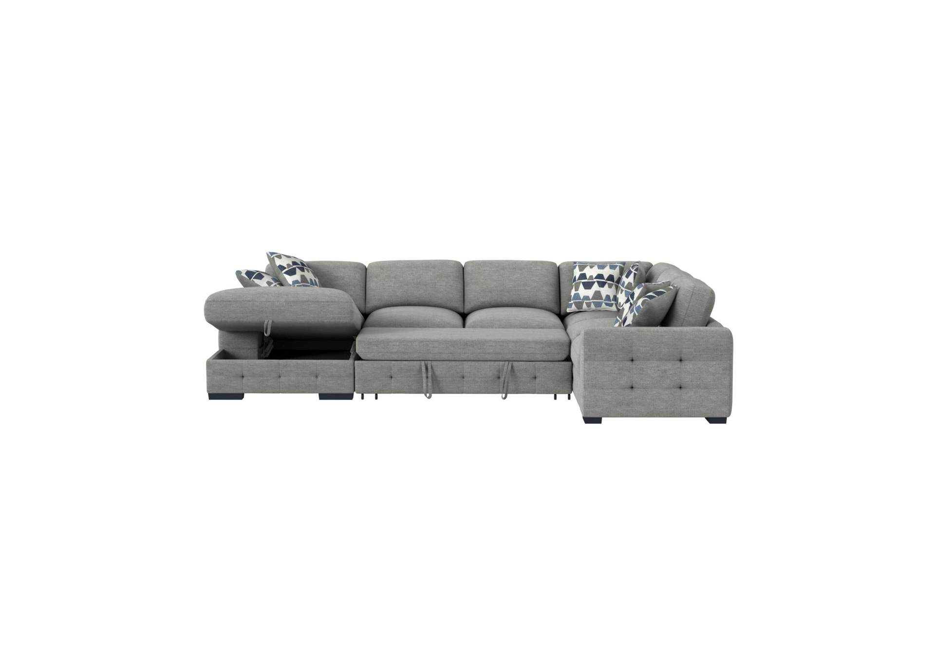 Kirkland Left Hand Facing Storage Chaise In Spark Grey With 2 Pillows 20 image 6