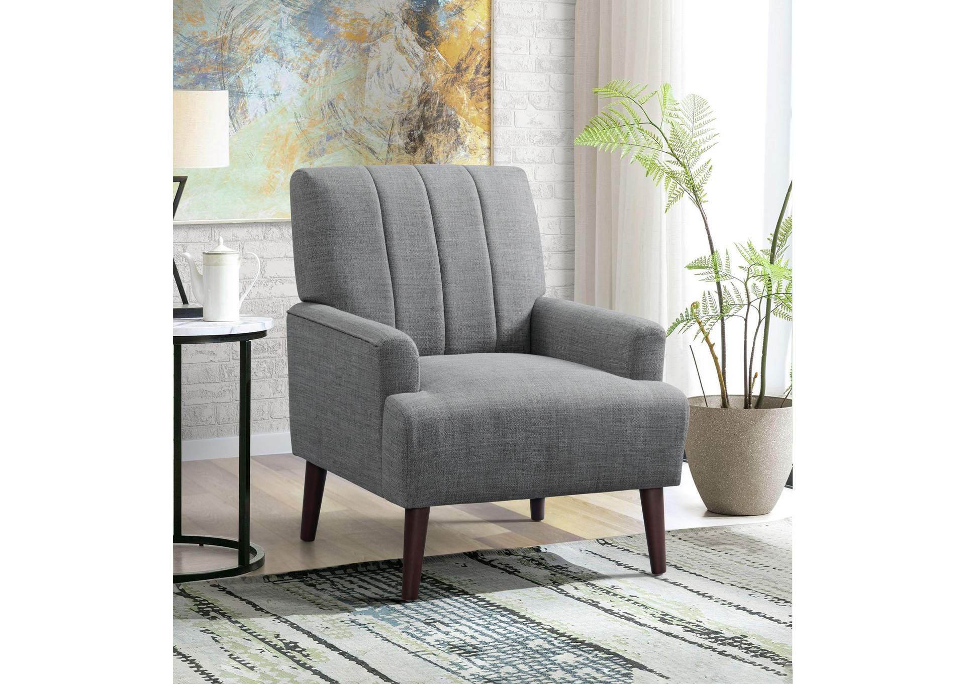 Kiwi Chair With Channel Back In Palmer Grey image 1