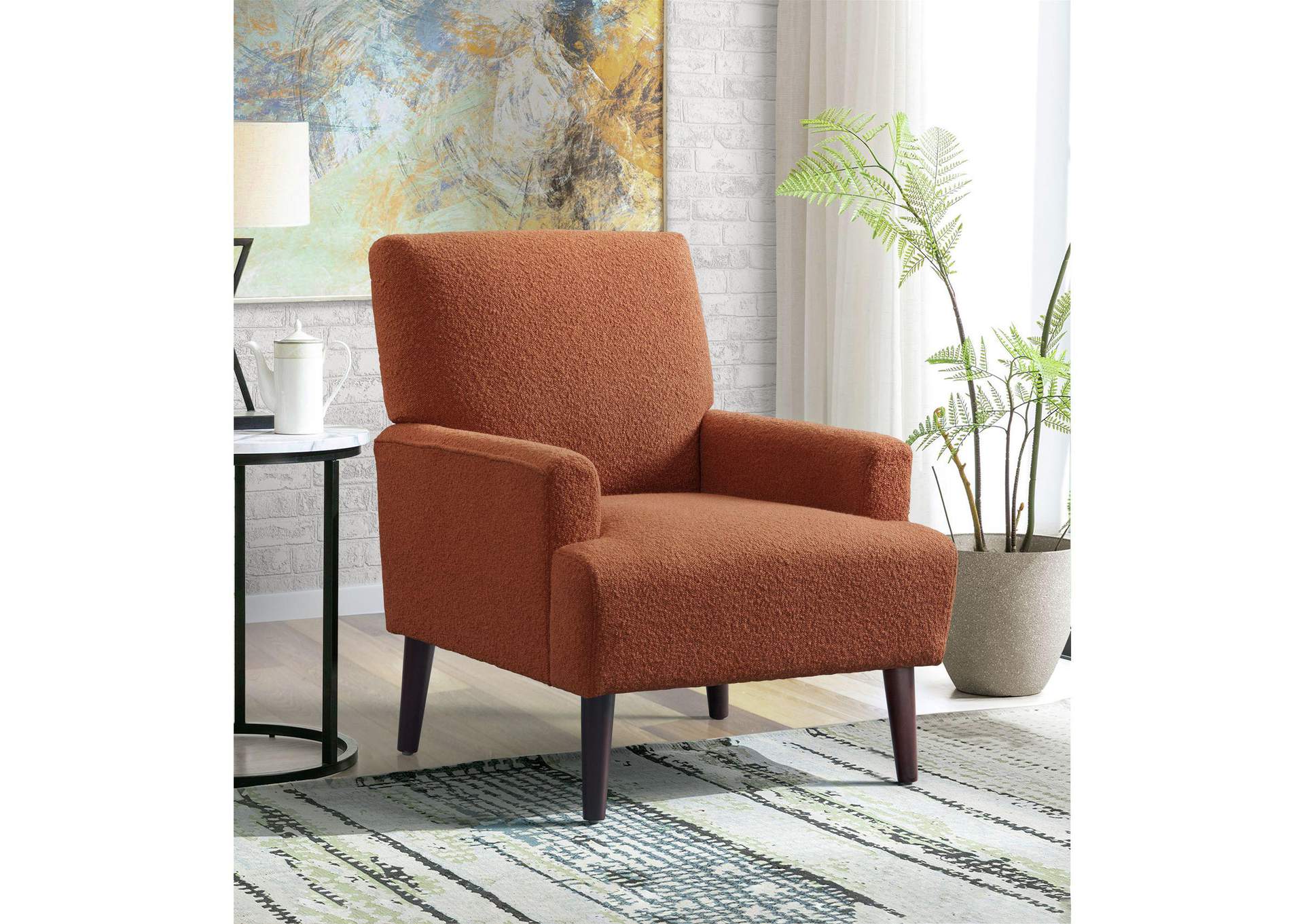 Kiwi Chair In 8077 Boucle Orange Espresso image 1