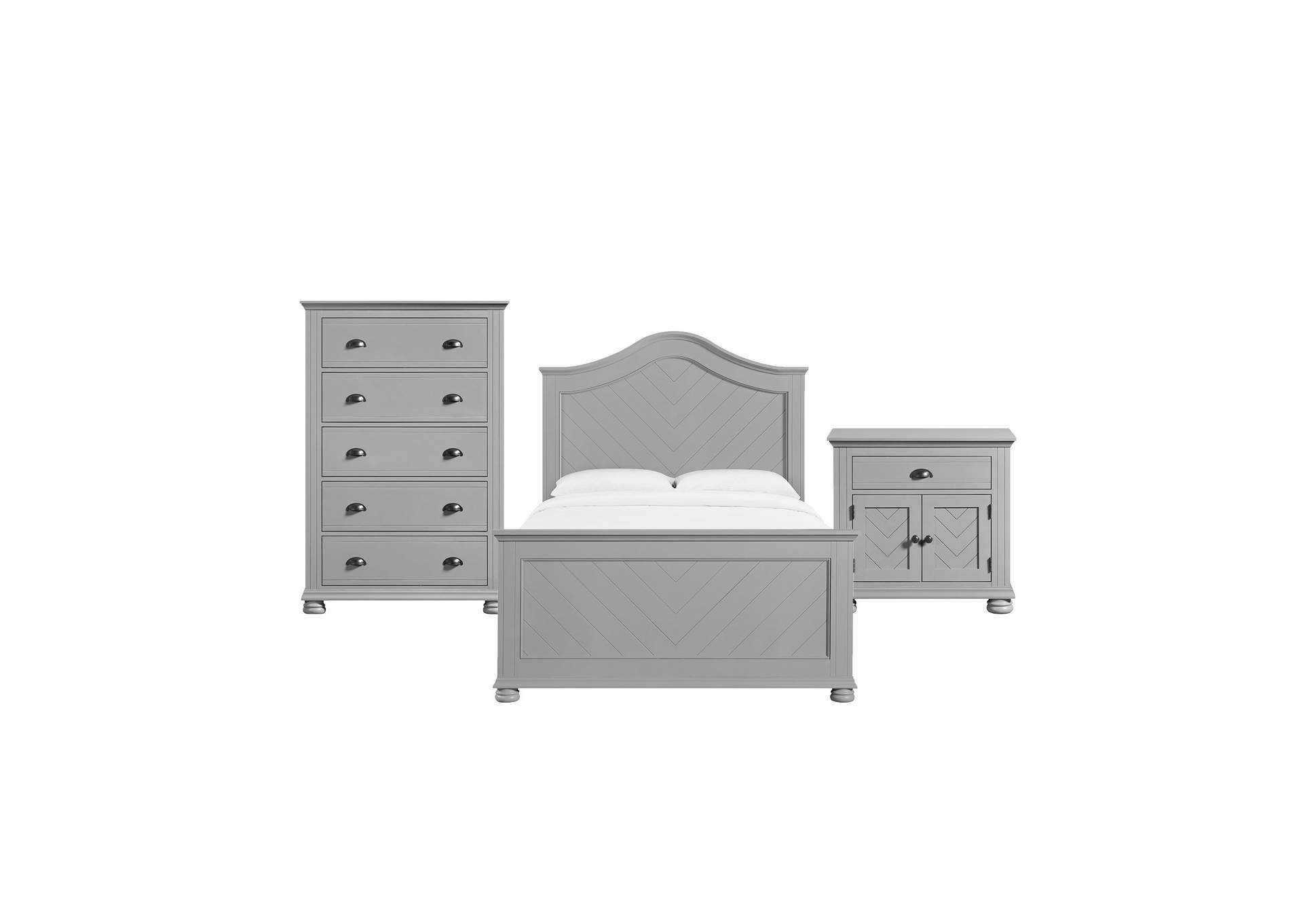 Kona Full Panel 3 Piece Bedroom Set In Grey image 6