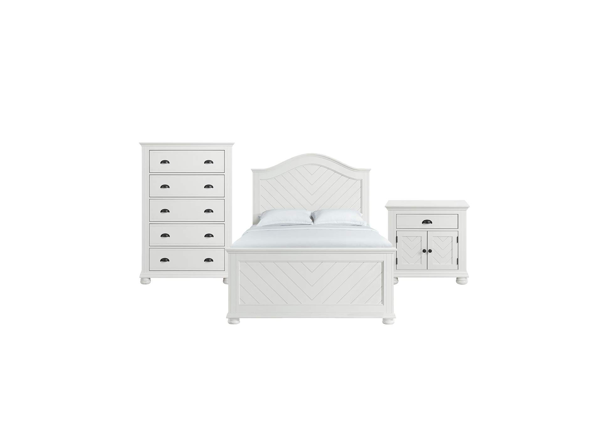 Kona Full Panel 3 Piece Bedroom Set In White image 16
