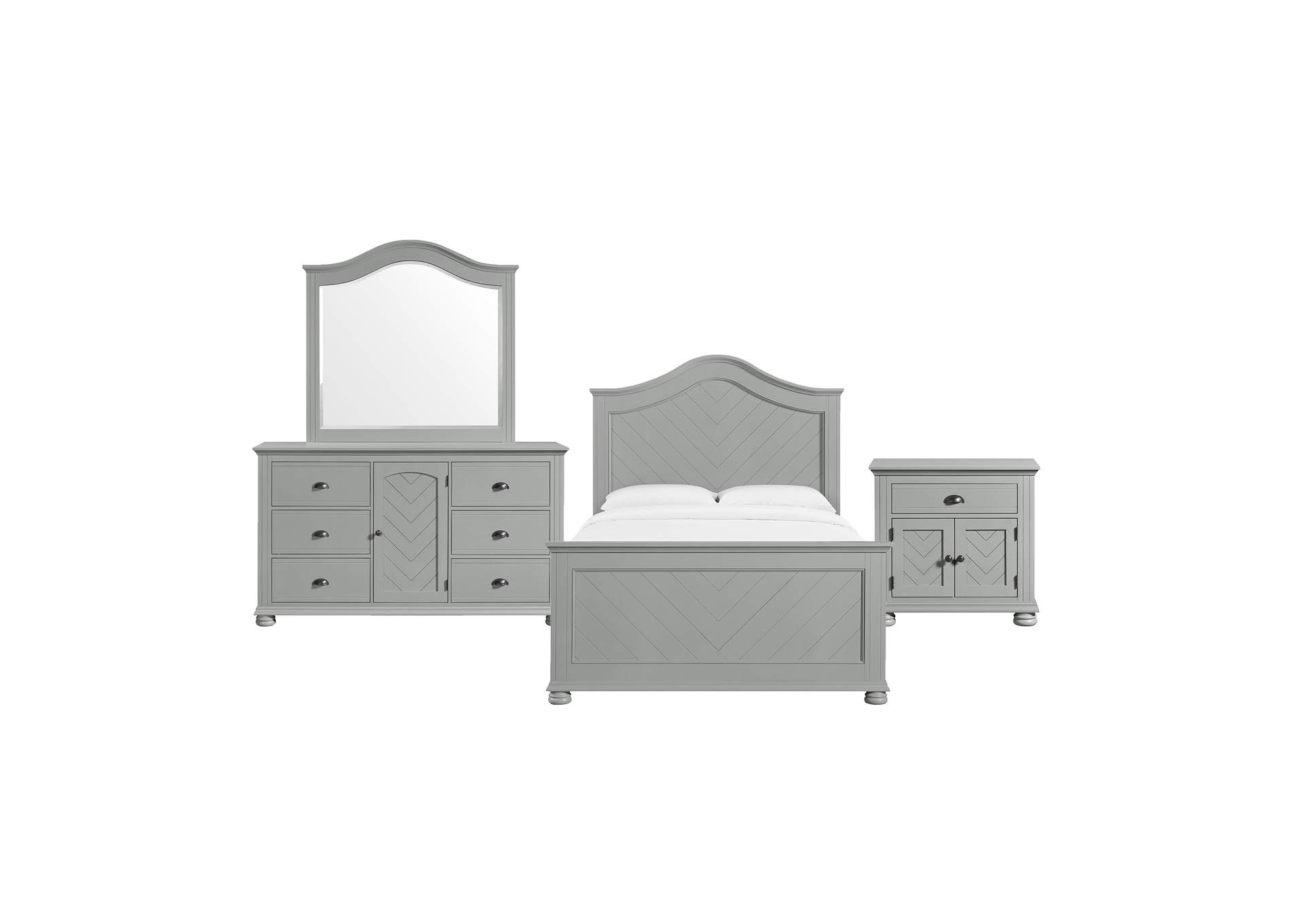 Kona Full Panel 4 Piece Bedroom Set In Grey image 6