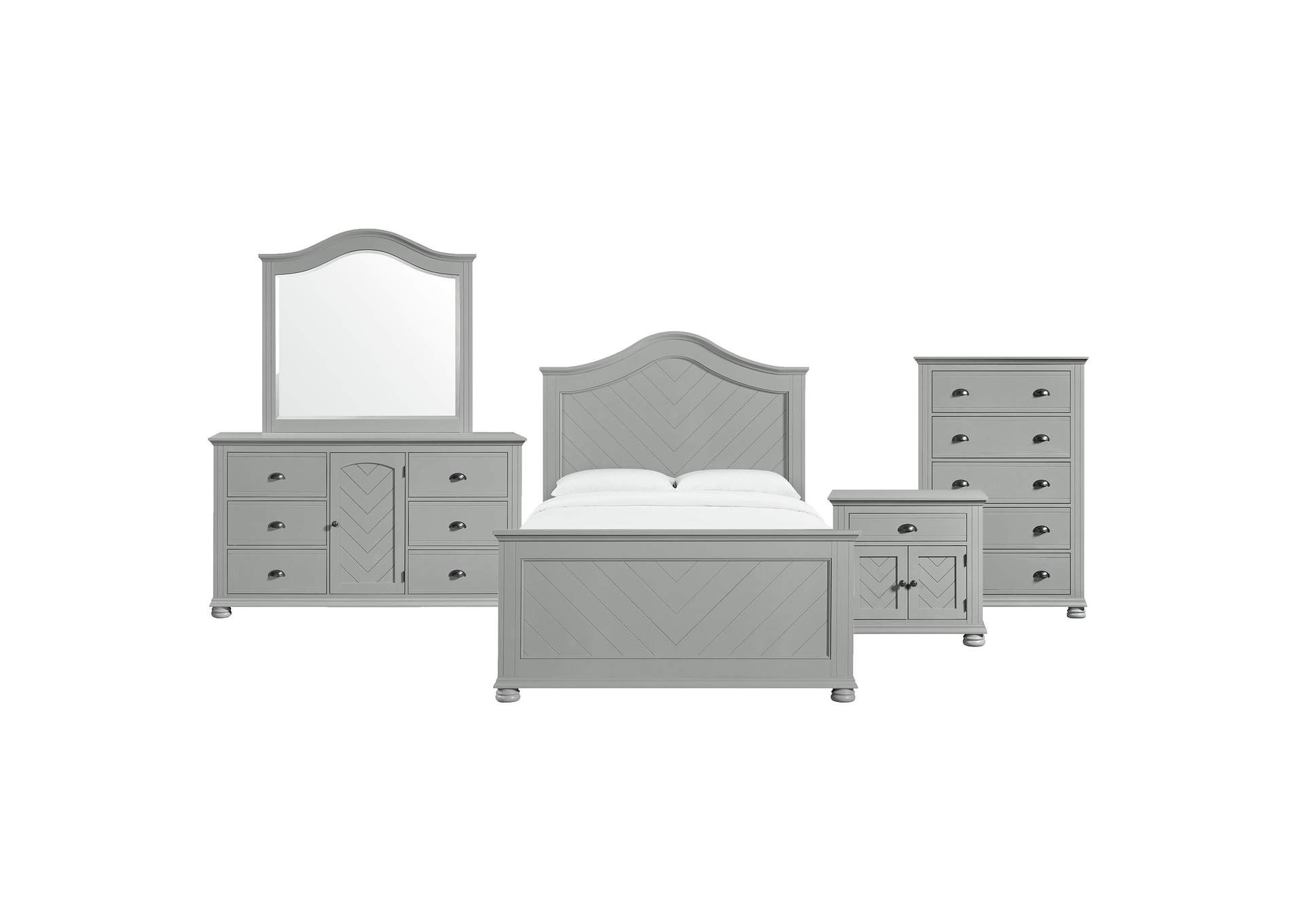 Kona Full Panel 5 Piece Bedroom Set In Grey image 14
