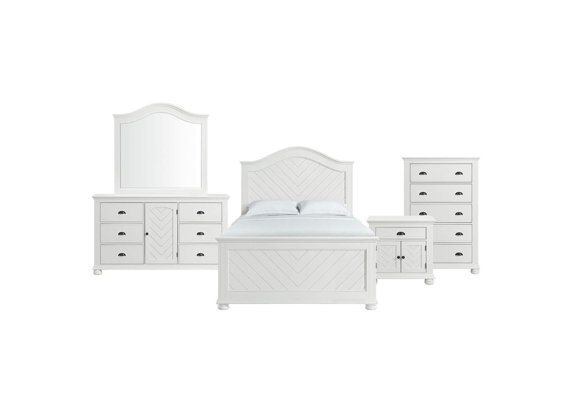 Kona Full Panel 5 Piece Bedroom Set In White image 17