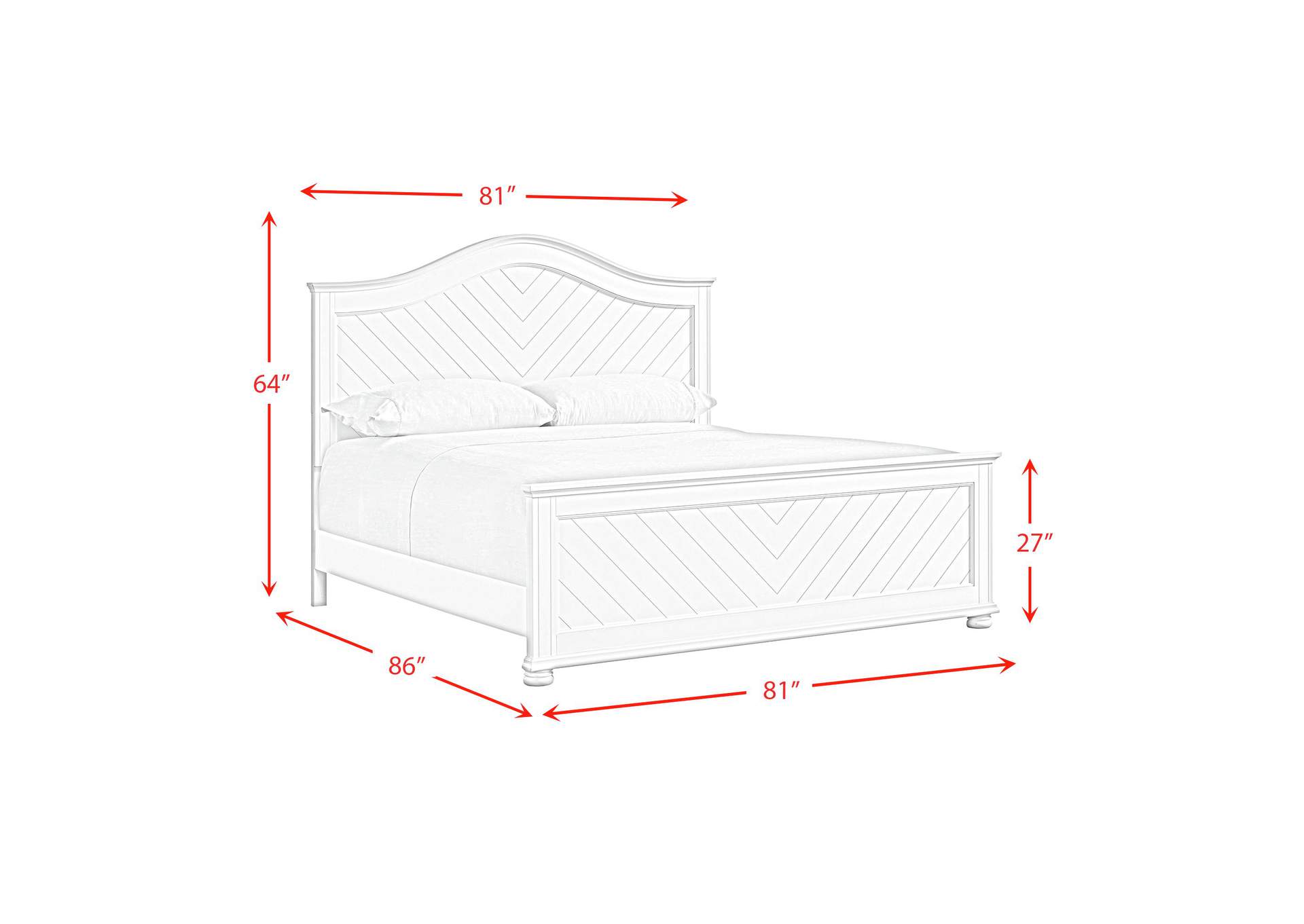 Kona King Panel Bed In Grey