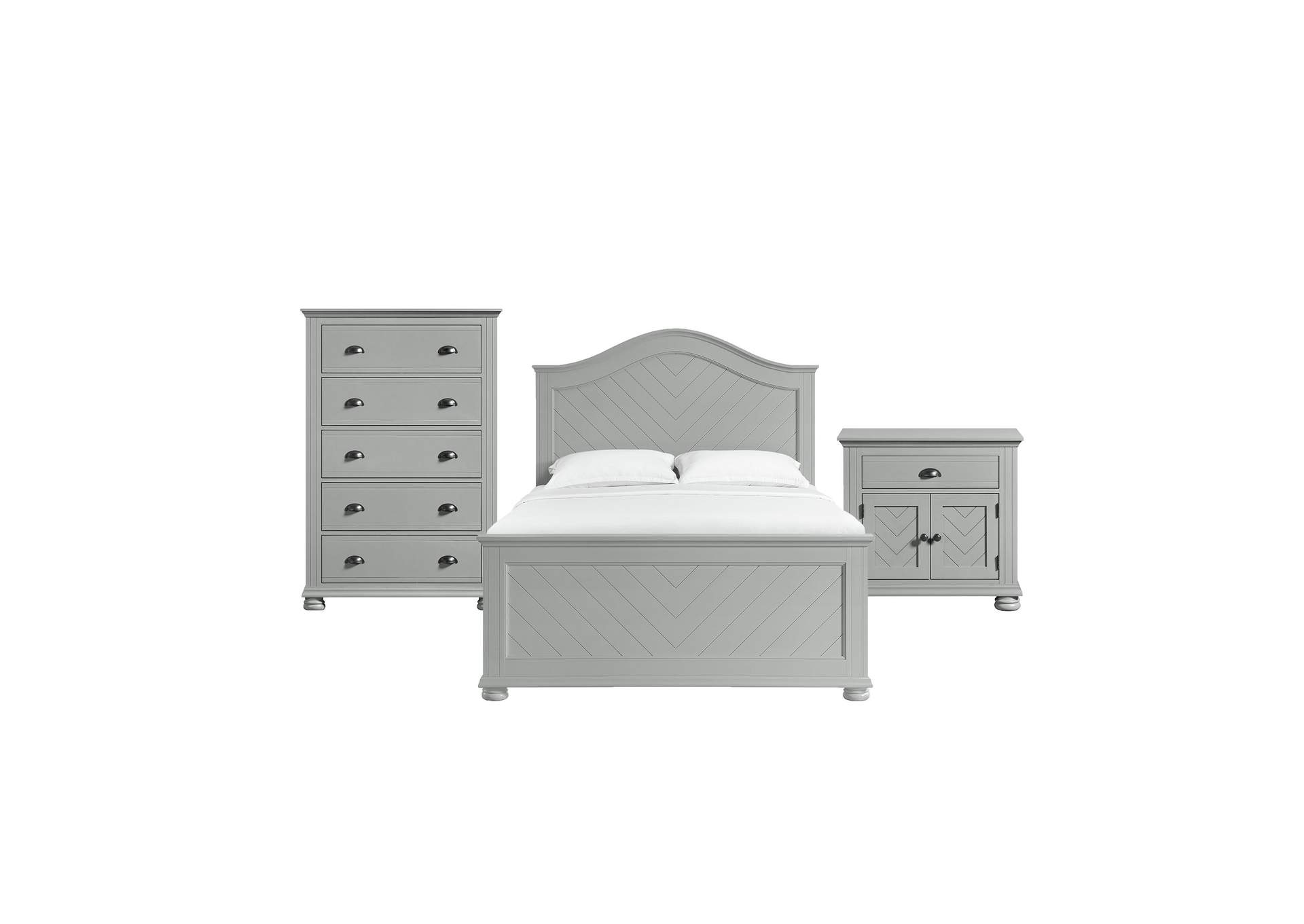 Kona Queen Panel 3 Piece Bedroom Set In Grey image 6