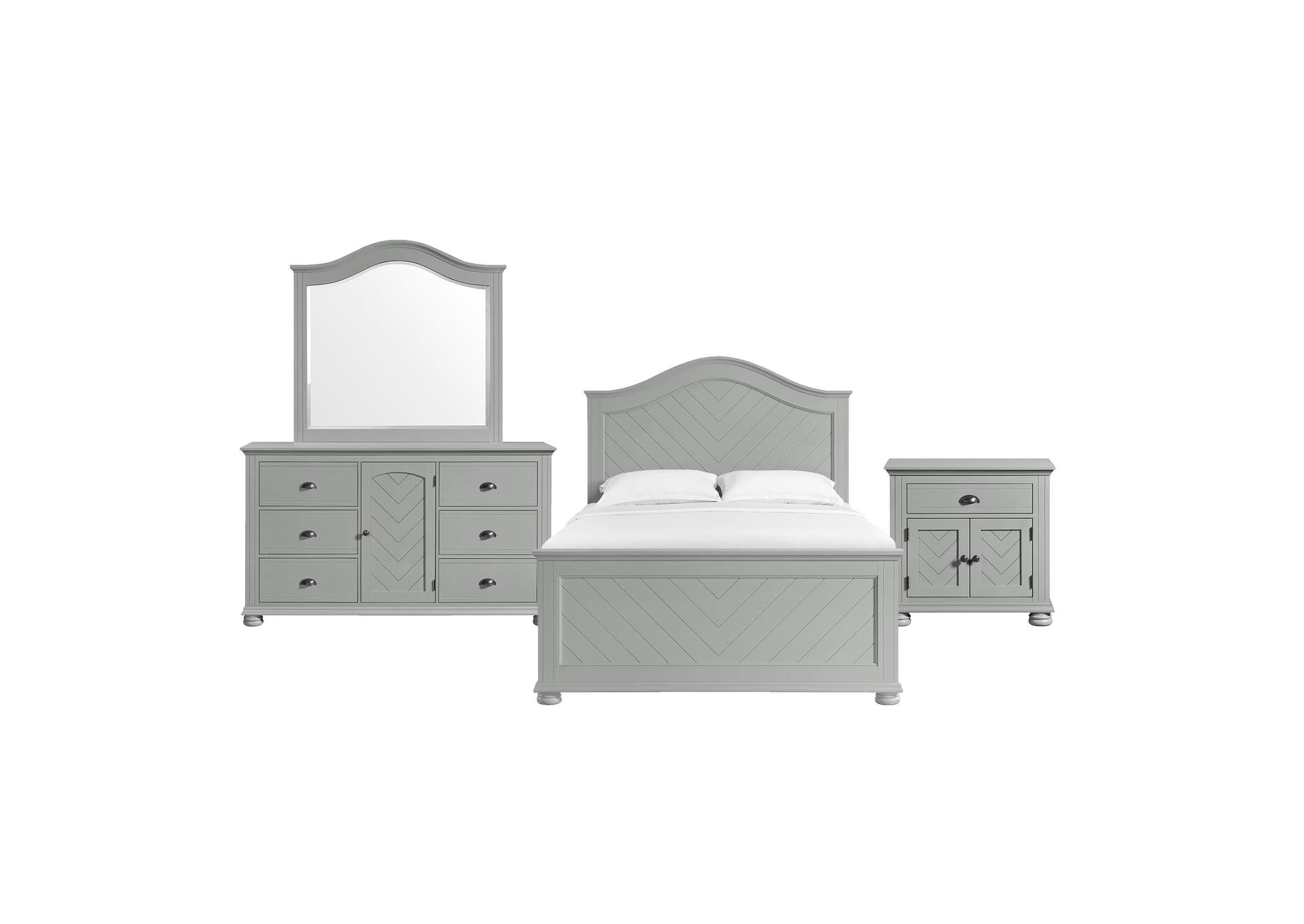 Kona Queen Panel 4 Piece Bedroom Set In Grey image 6