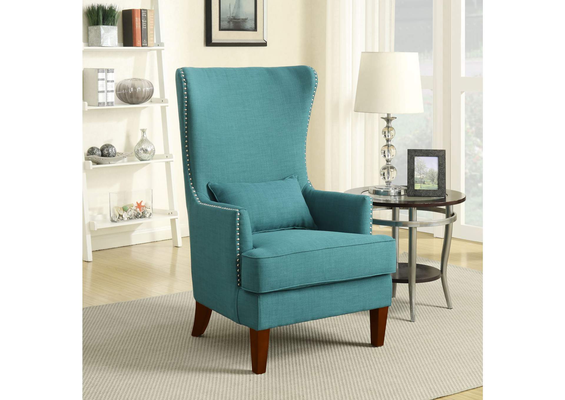 Kori 724 Chair With Chrome Nails Heirloom Aqua - Teal image 1