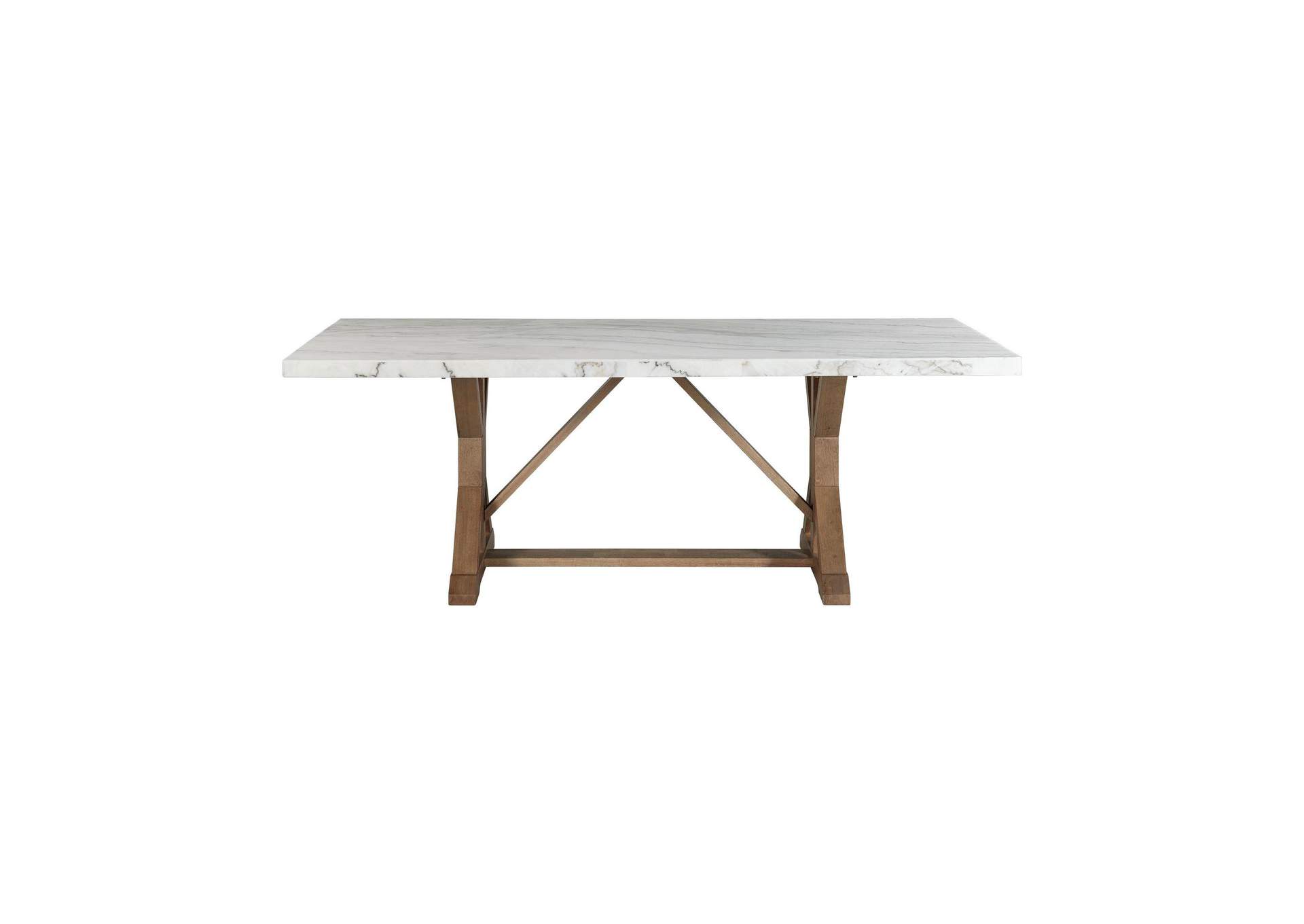 Lakeview Rectangular Standard Height Dining Table In White Marble image 9