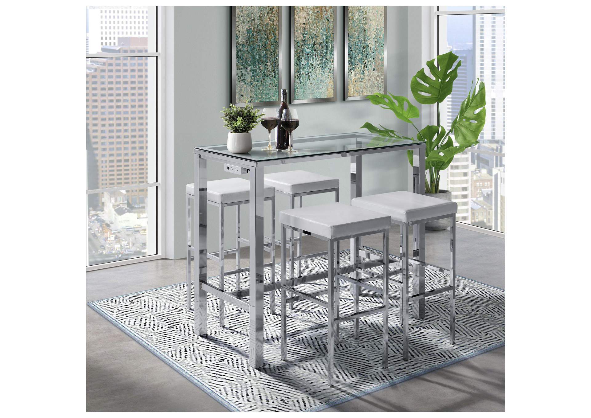 Lancy Bar Table Single Pack Table Four Stools image 1
