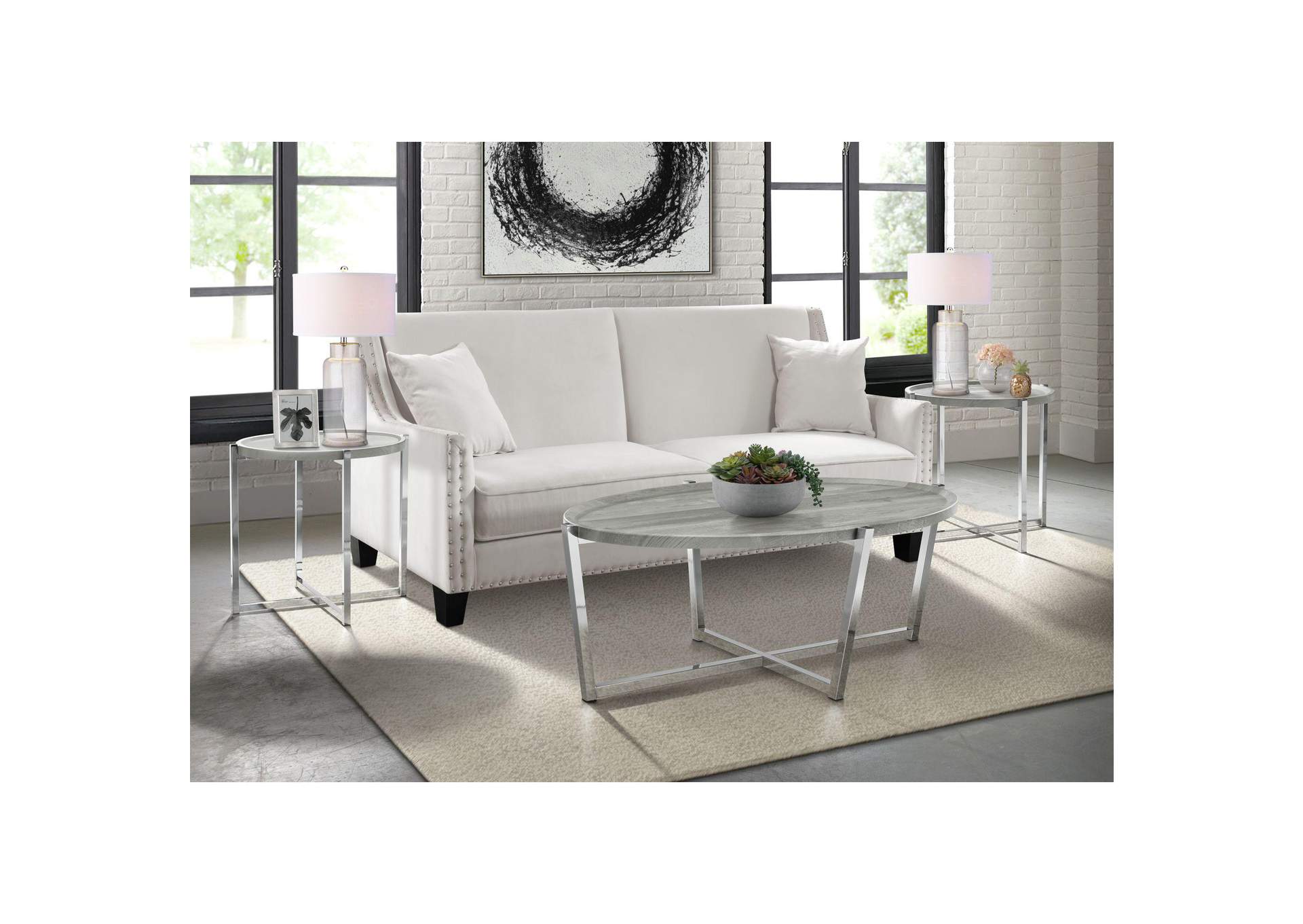 Landry Grey 3 Piece Occasional Table Set image 1