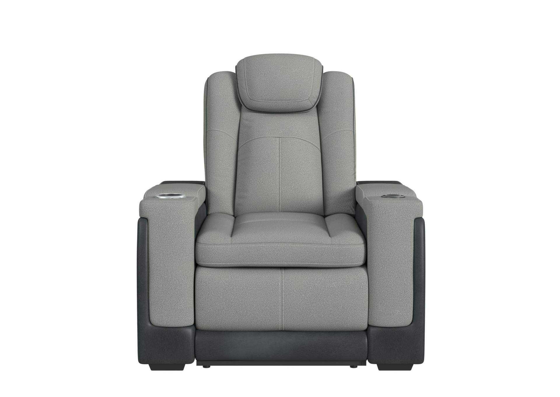 Lantana Motion Recliner With Wireless Charger And Cup Holder In Rocky Cement - Charcoal image 4