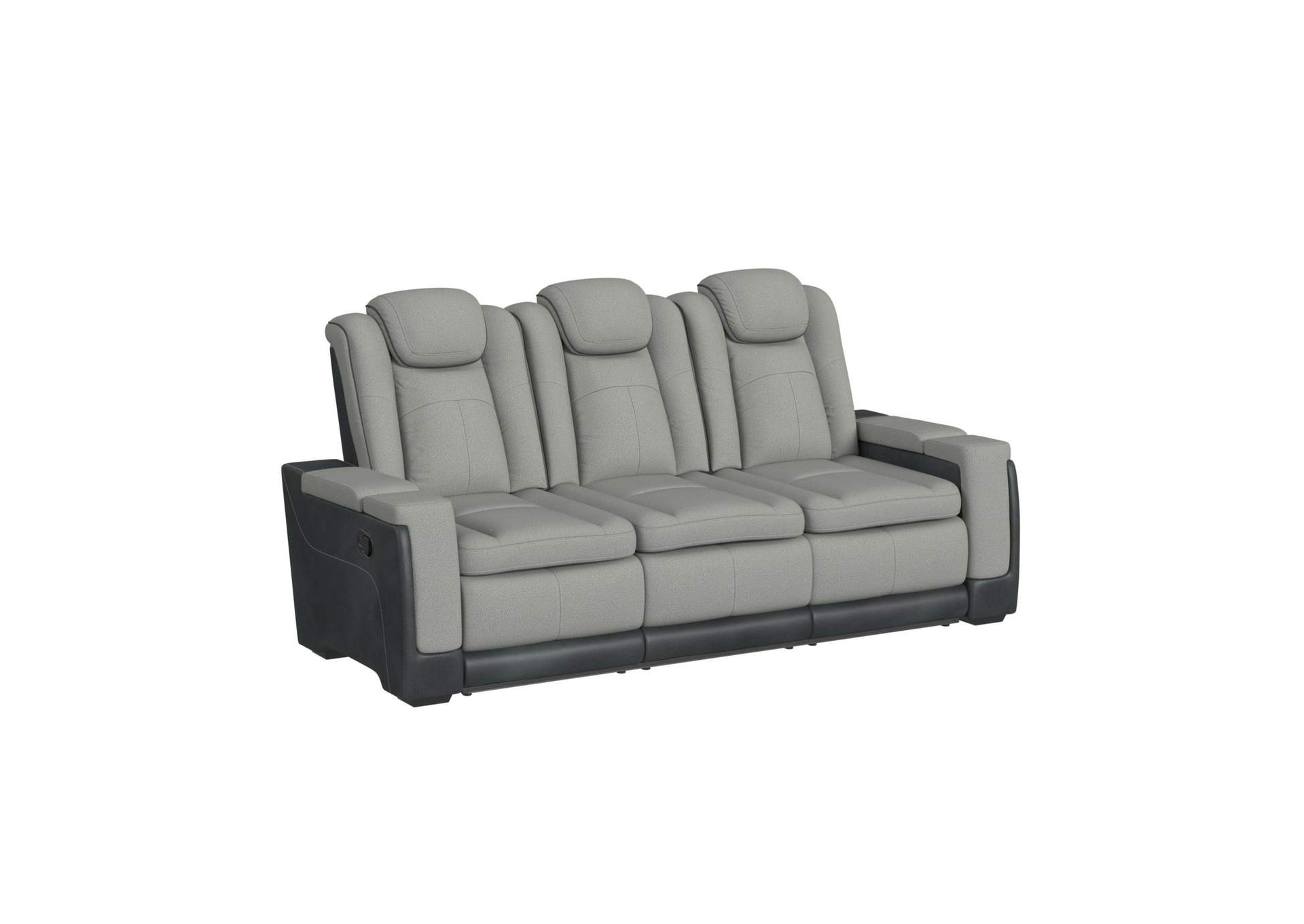 Lantana Motion Sofa With Ddt Reading Light And Pws In Rocky Cement - Charcoal image 3
