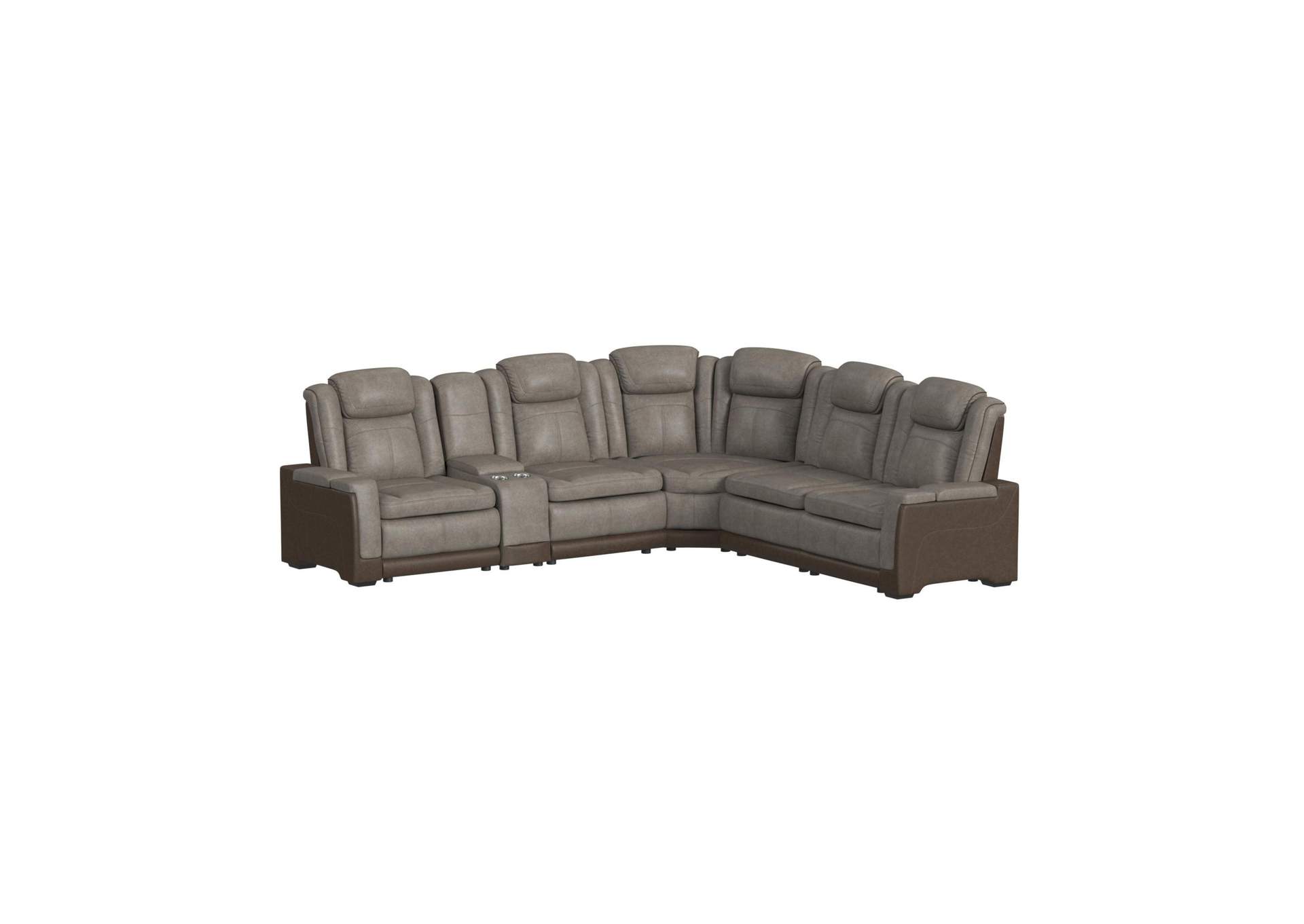 Lantana Left Hand Facing P2 Recliner In Rocky Grey - Brown image 3