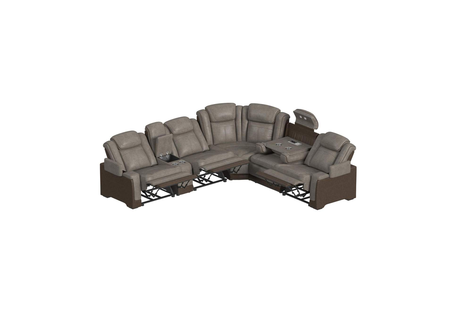 Lantana Left Hand Facing P2 Recliner In Rocky Grey - Brown image 4