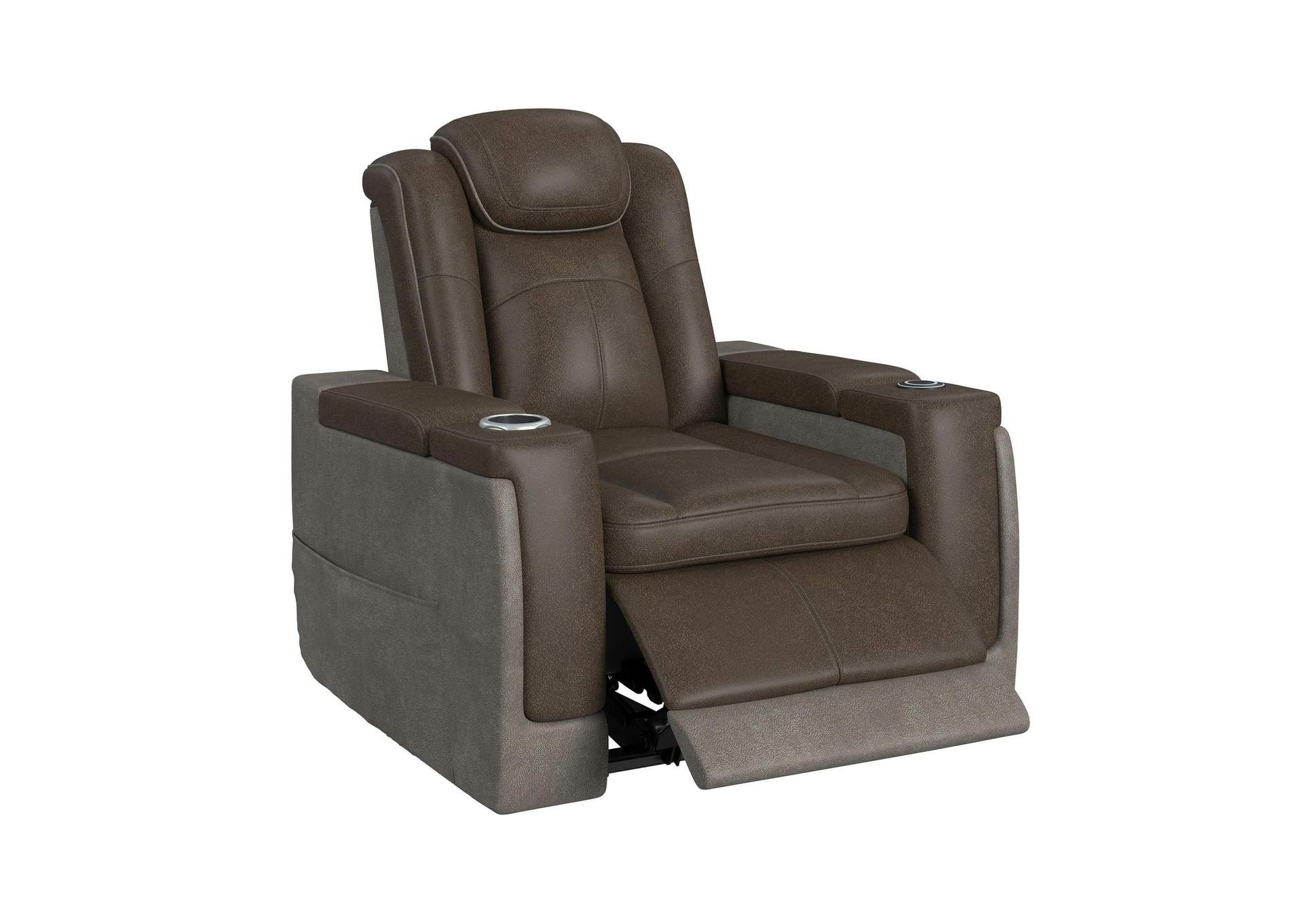 Lantana Power Motion Lift Chair With Wireless Charger And Cup Holder In Rocky Brown - Grey image 4