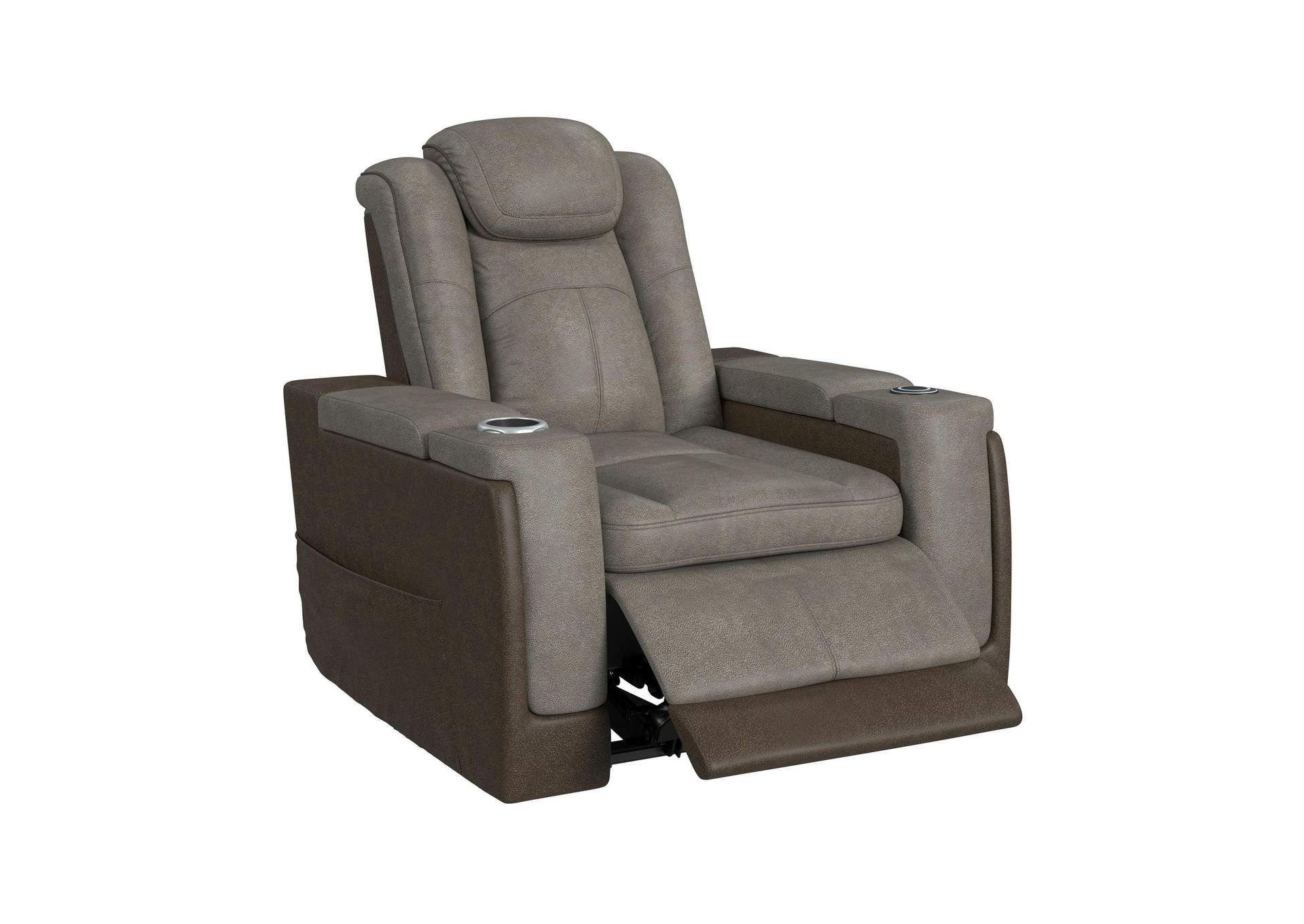 Lantana Power Motion Lift Chair With Wireless Charger And Cup Holder In Rocky Grey - Brown image 5