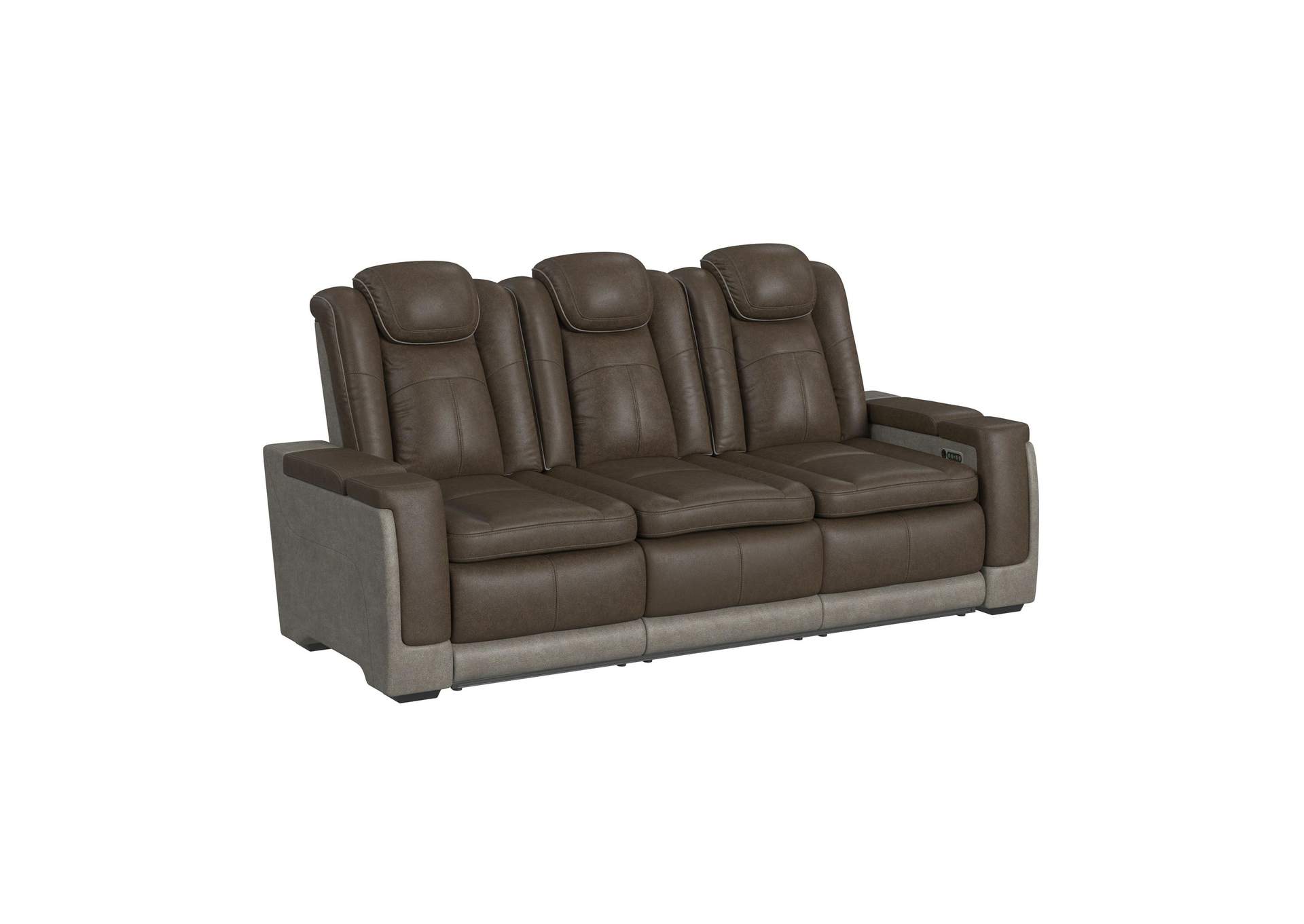 Lantana Power Motion Sofa With Power Headrest Led Ddt Reading Light And Pws In Rocky Brown - Grey