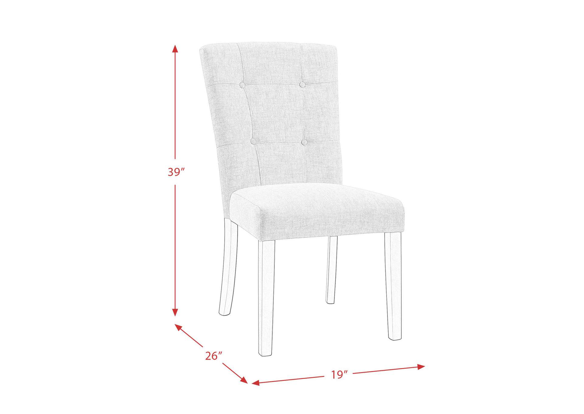 Lexi Tufted Fabric Side Chair In Beige 2 Per Pack image 11