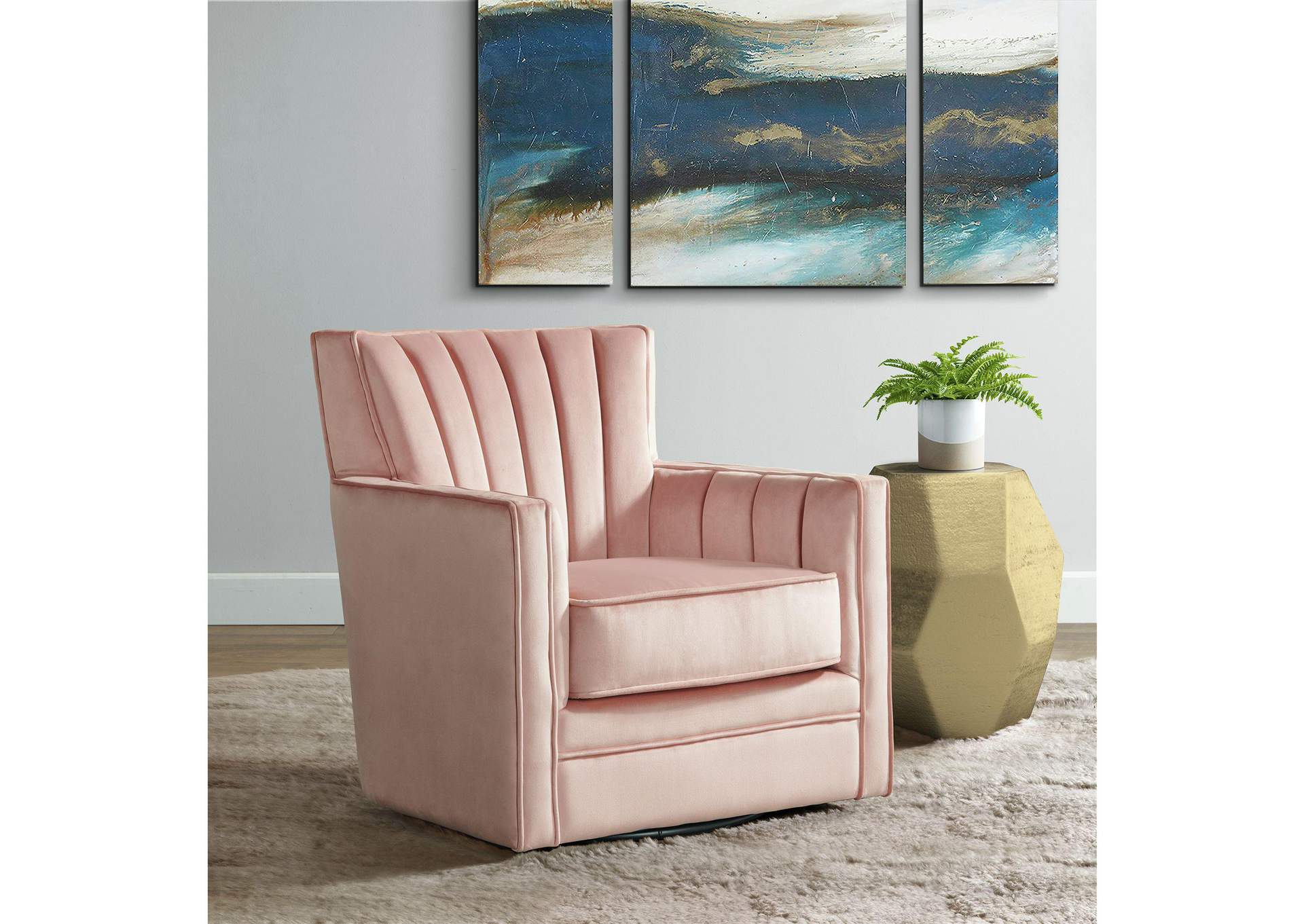 Loden Swivel Chair In Royale Blush image 1