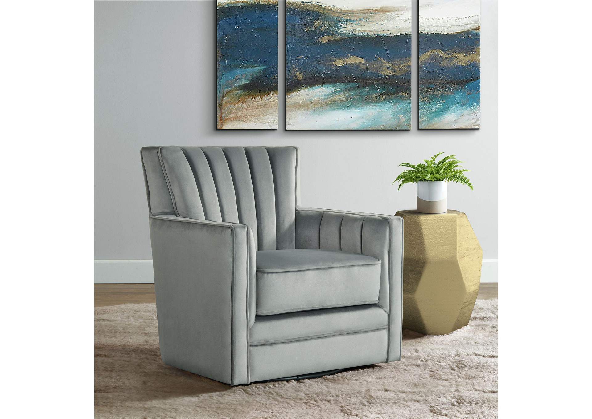 Loden Swivel Chair In Royale Grey image 1