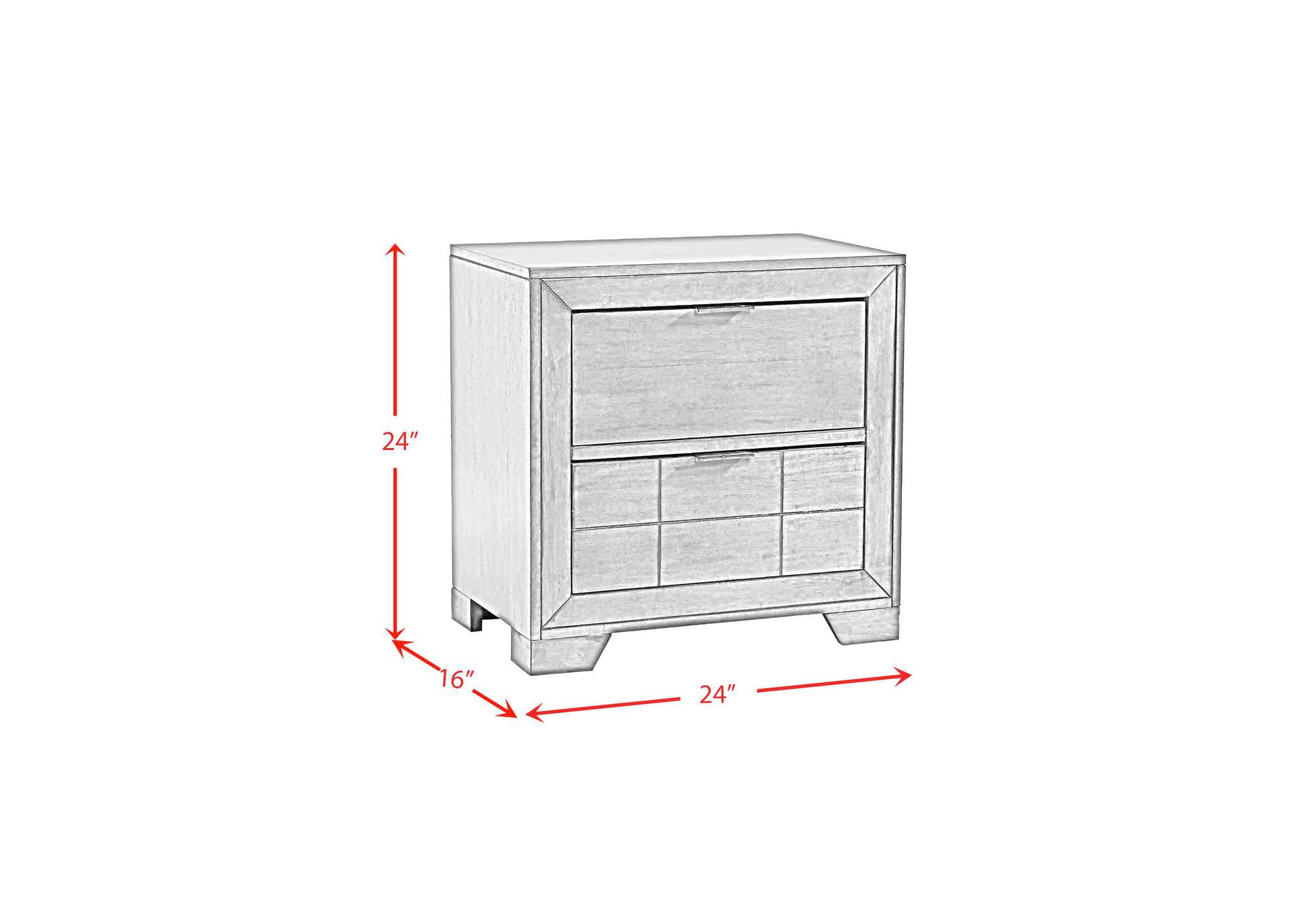 Logic Nightstand Grey Color