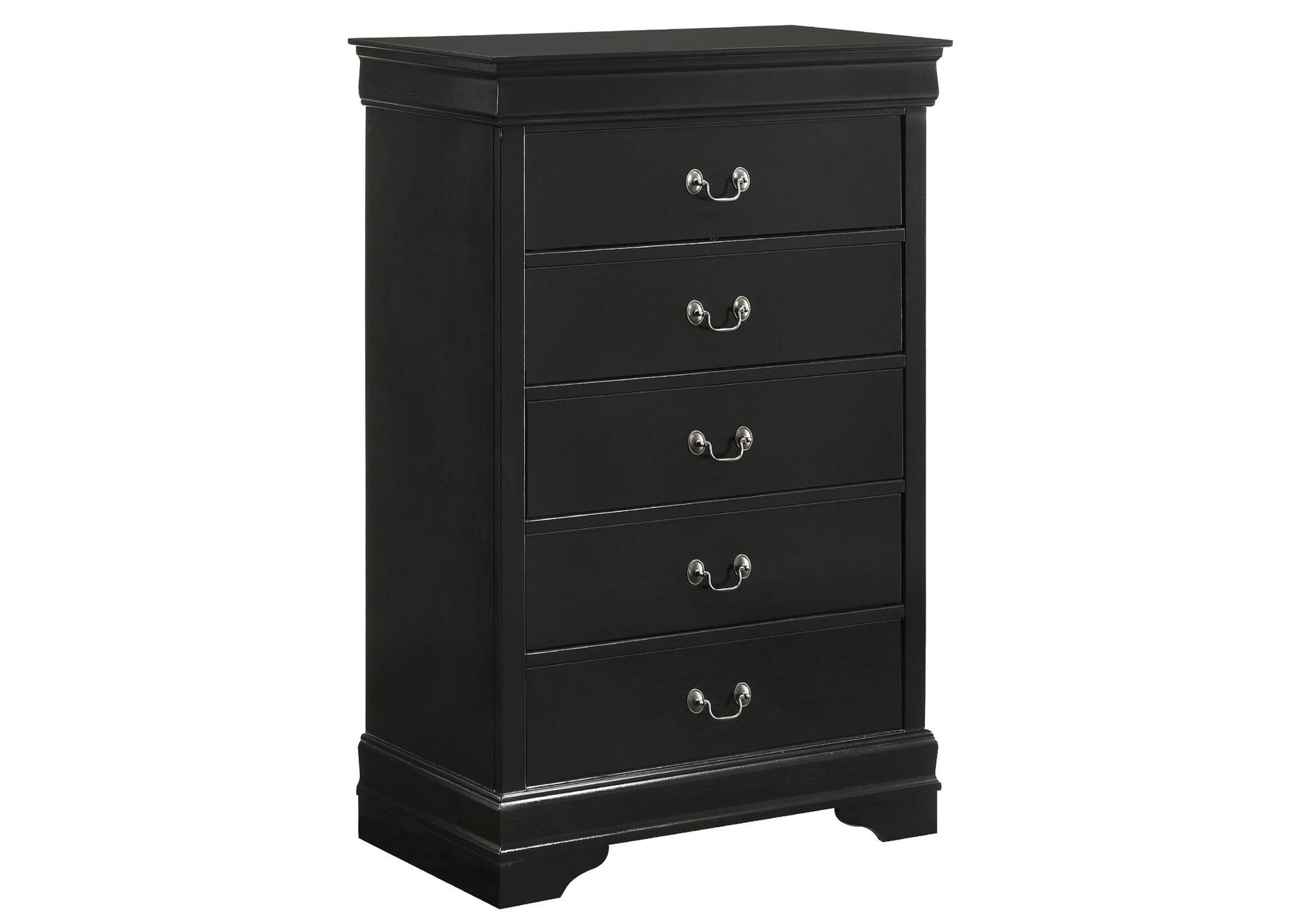 Louis Philippe Queen Panel 5 Piece Bedroom Set In Black image 18