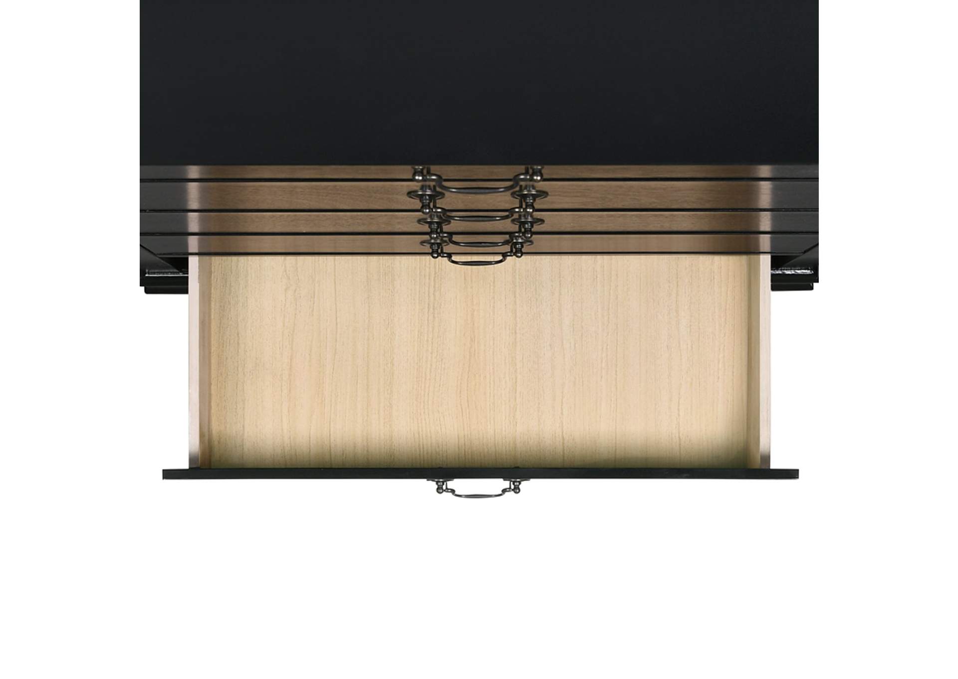 Louis Philippe Queen Panel 5 Piece Bedroom Set In Black image 11