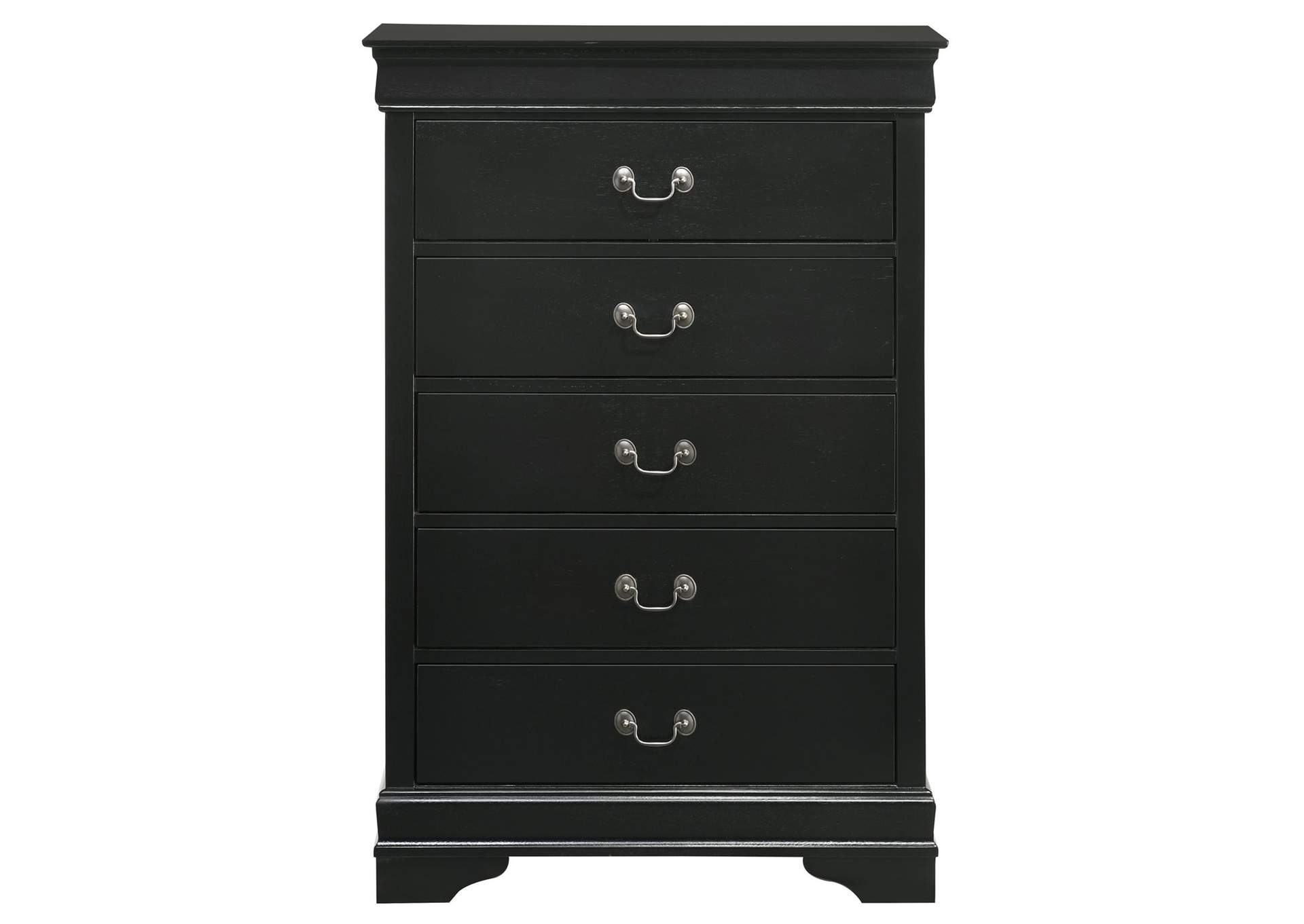 Louis Philippe King Panel 3 Piece Bedroom Set In Black image 4