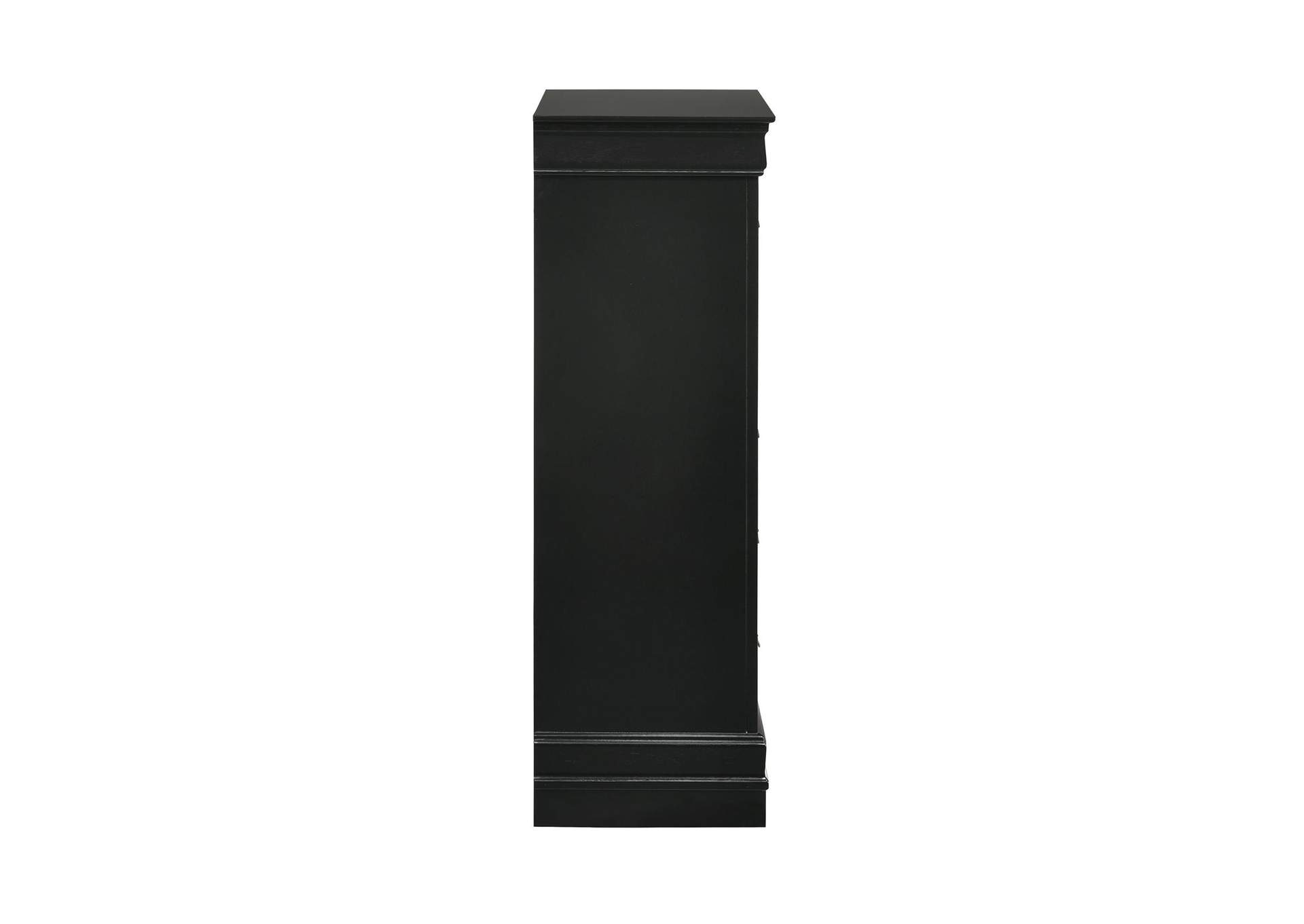 Louis Philippe 5 - Drawer Chest In Black image 5