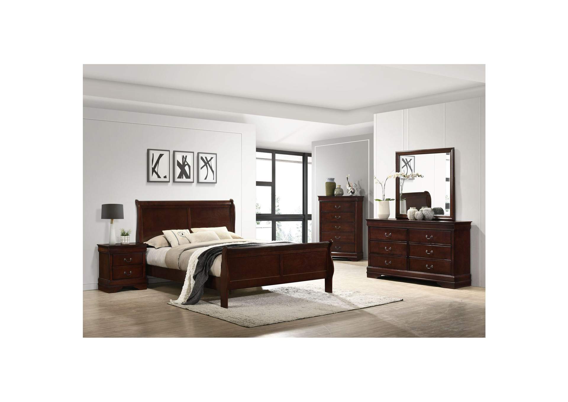 Louis Philippe 5 - Drawer Chest In Cherry Sturdy image 1