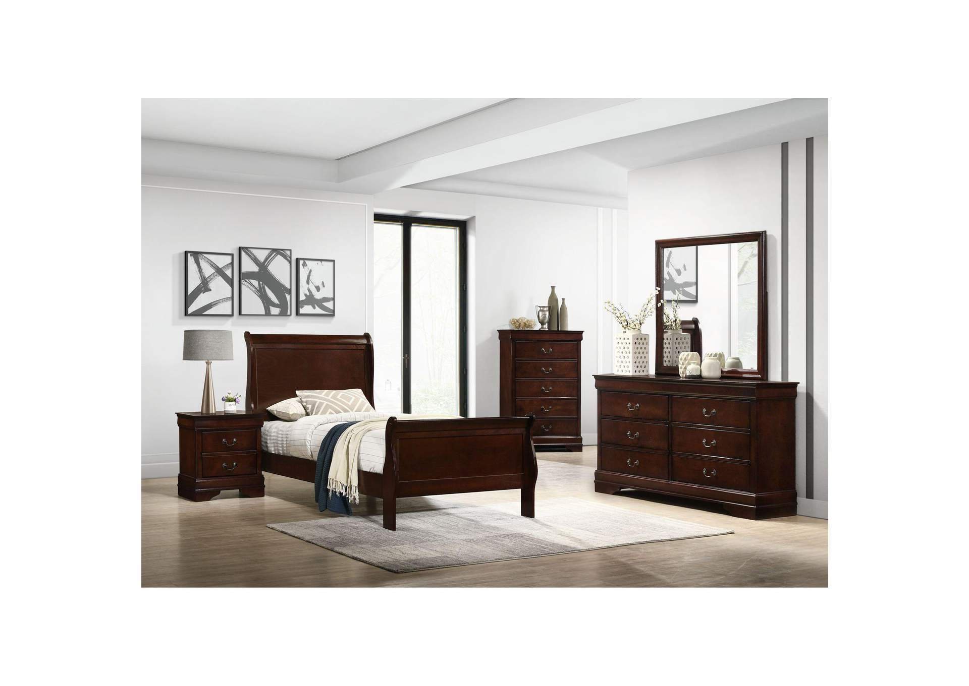 Louis Philippe 2 - Drawer Nightstand In Cherry image 1