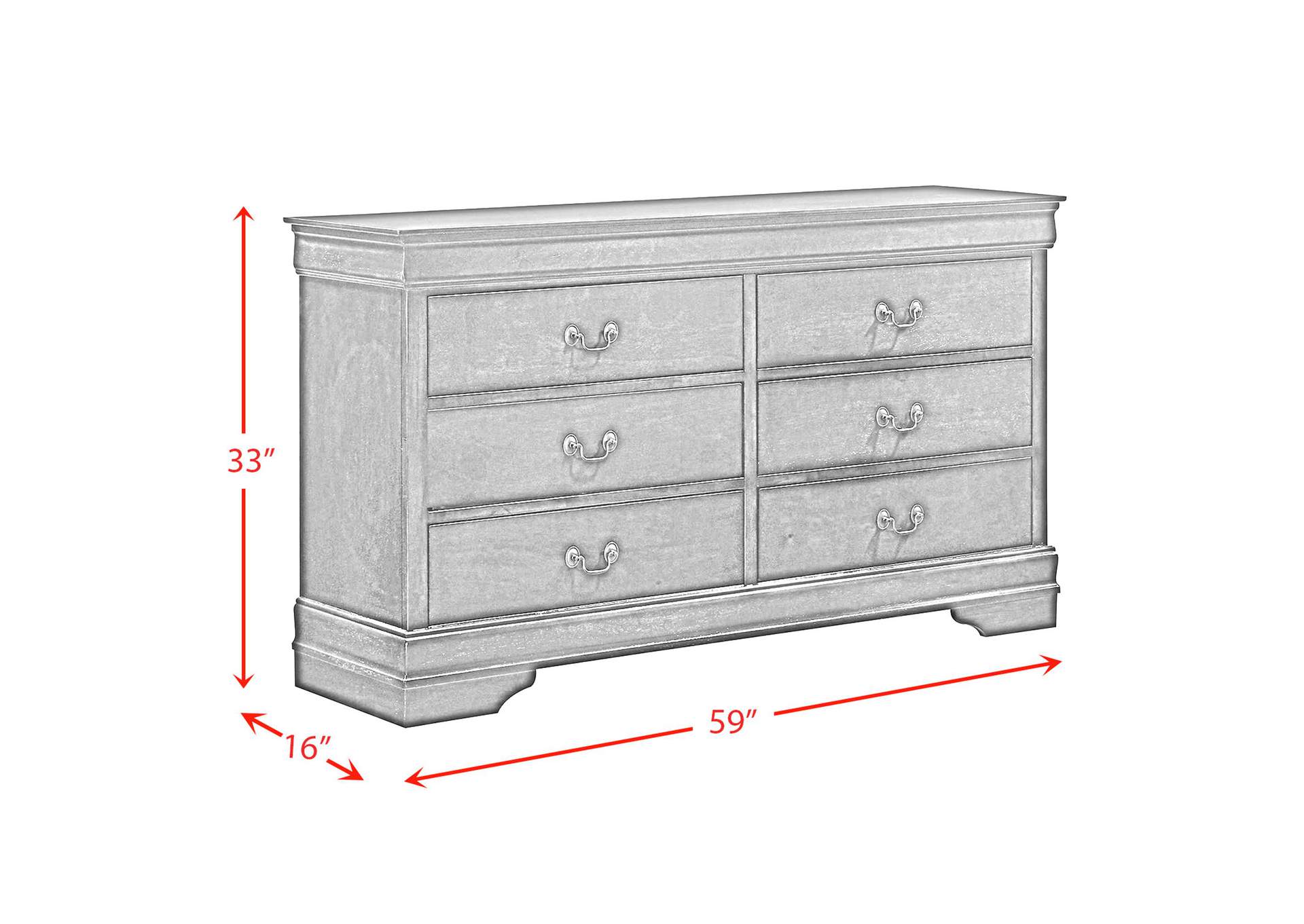 Louis Philippe 6 - Drawer Dresser In Black image 7
