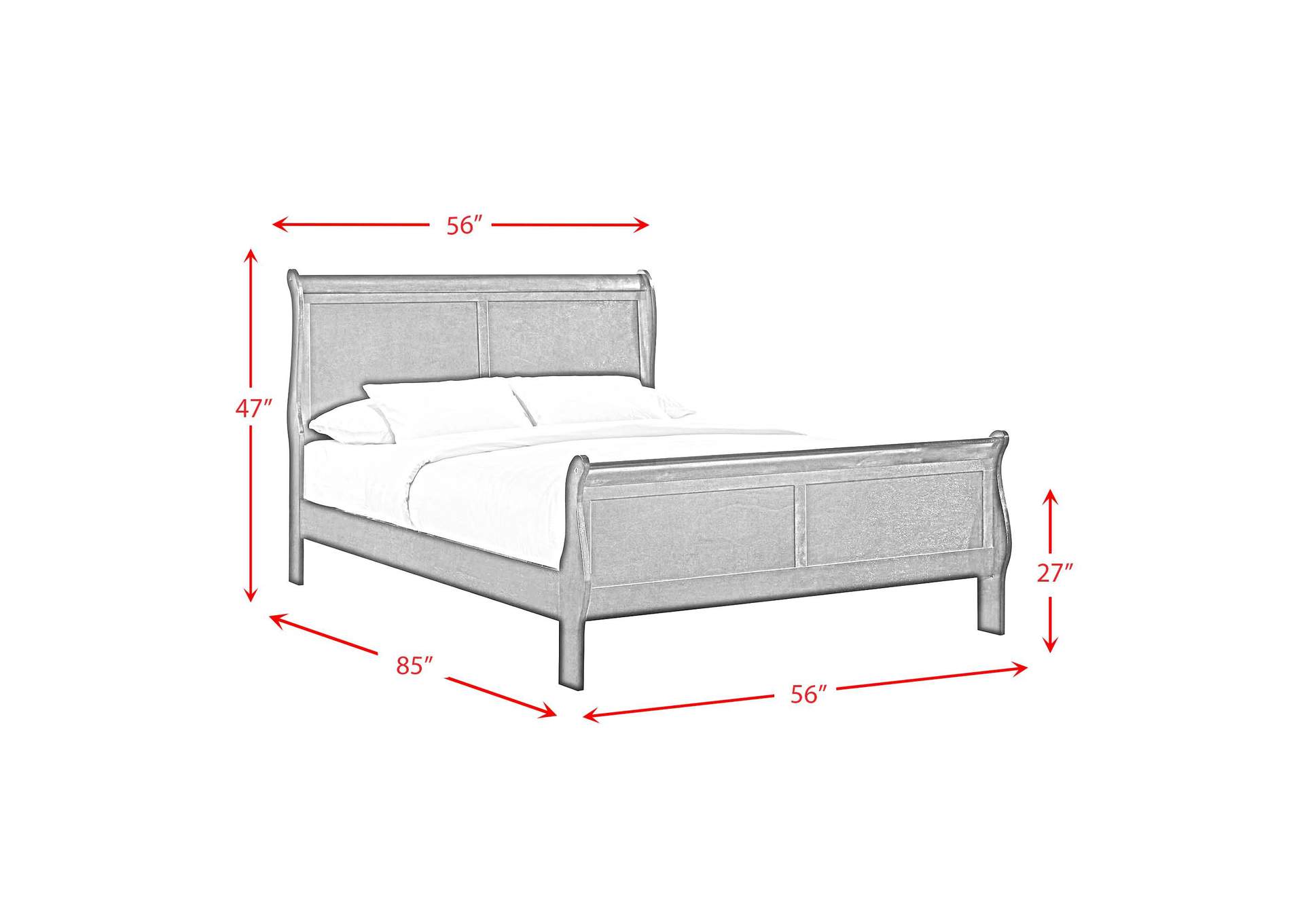 Louis Phillippe Full Panel Bed In Cherry image 6