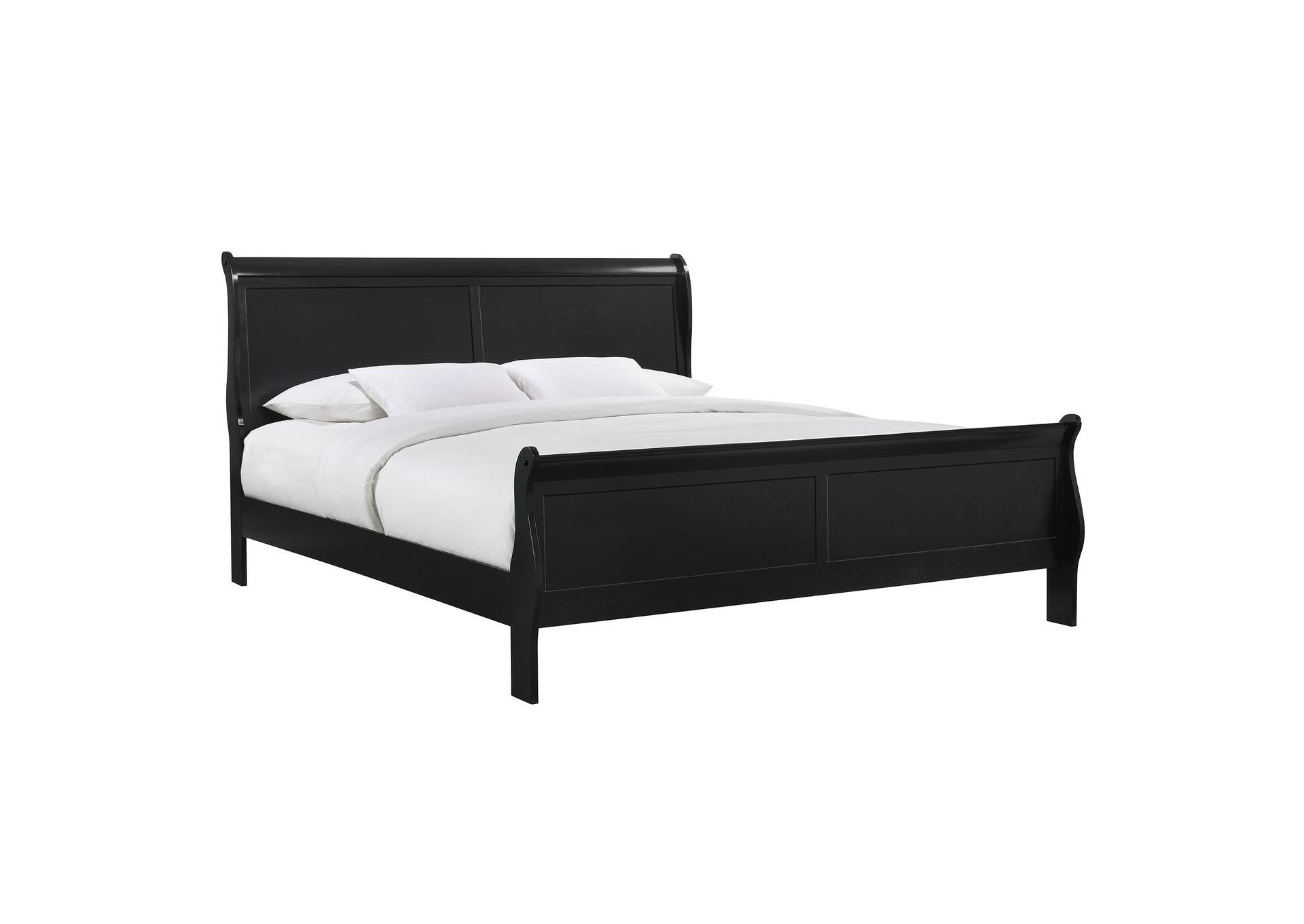 Louis Philippe King Panel 5 Piece Bedroom Set In Black image 18