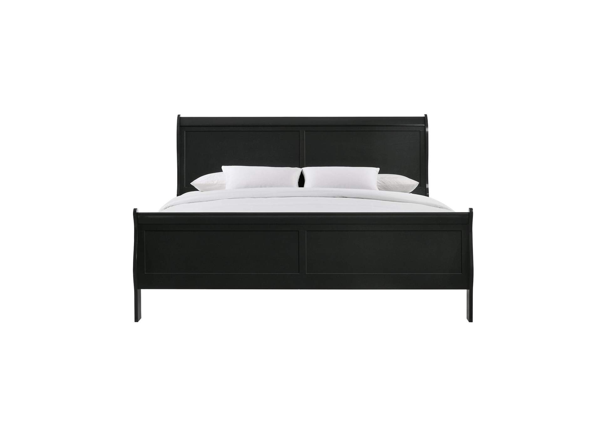 Louis Philippe King Panel Bed In Black image 4