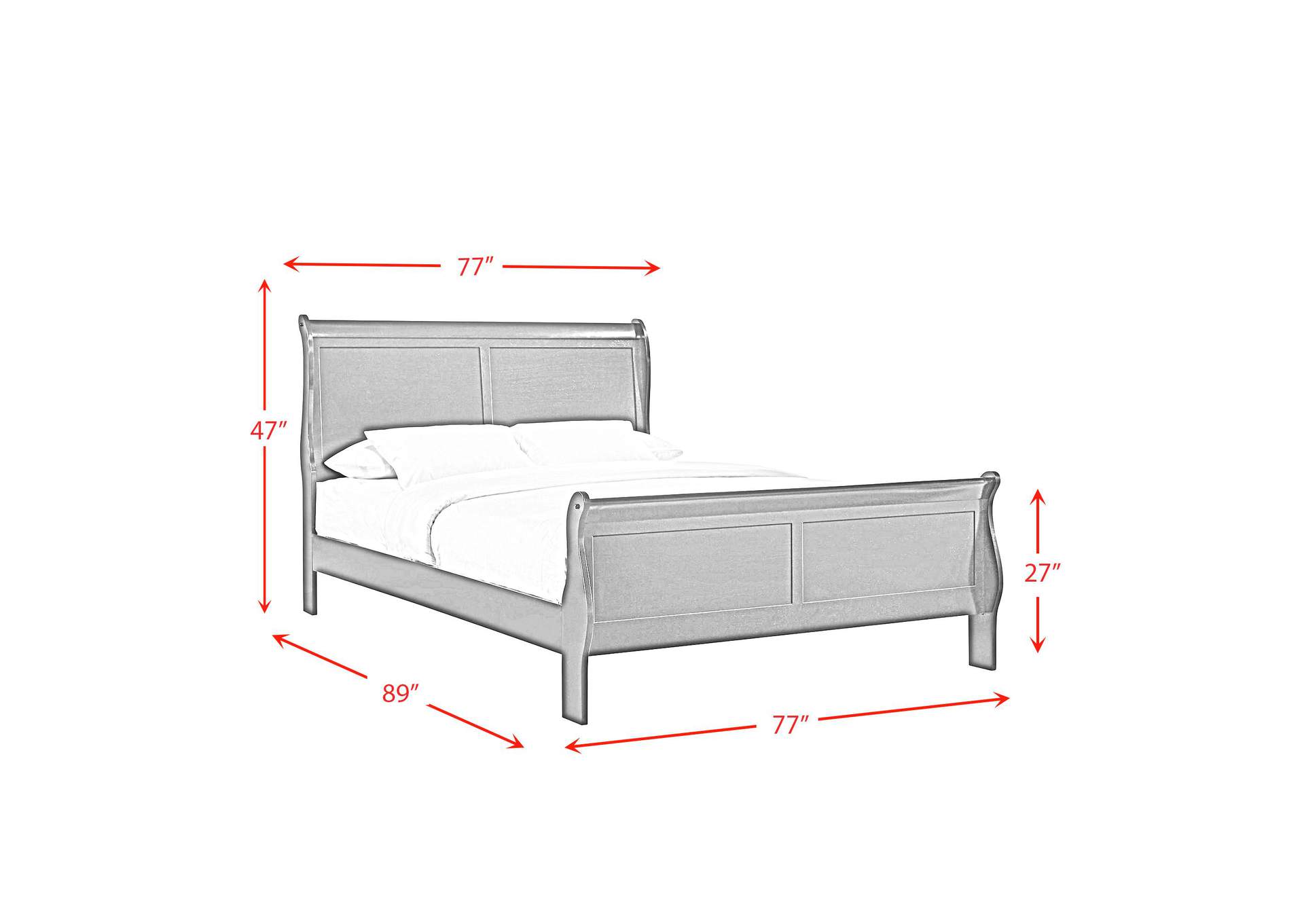 Louis Philippe King Panel Bed In Cherry image 6