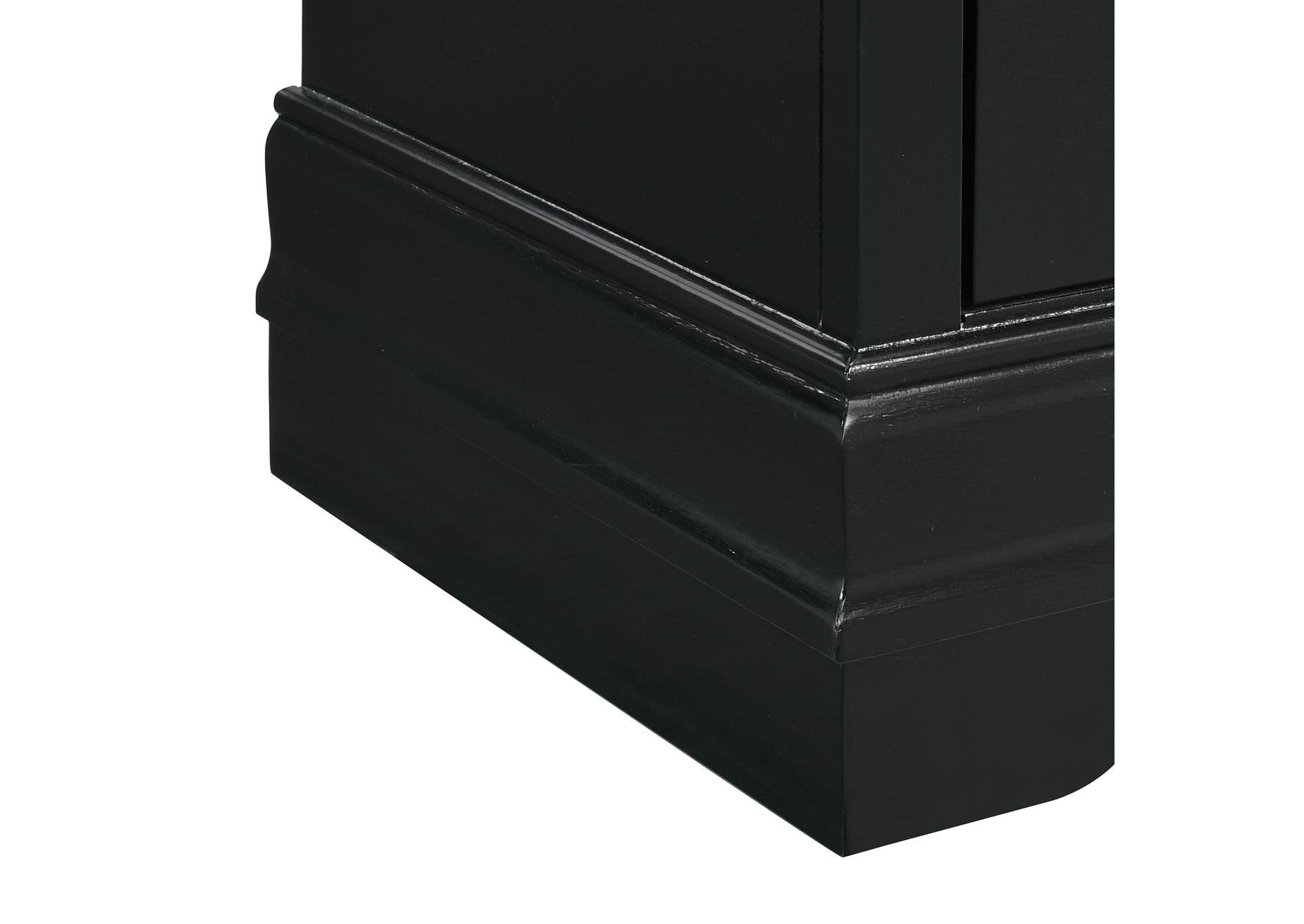 Louis Philippe Queen Panel 5 Piece Bedroom Set In Black image 10