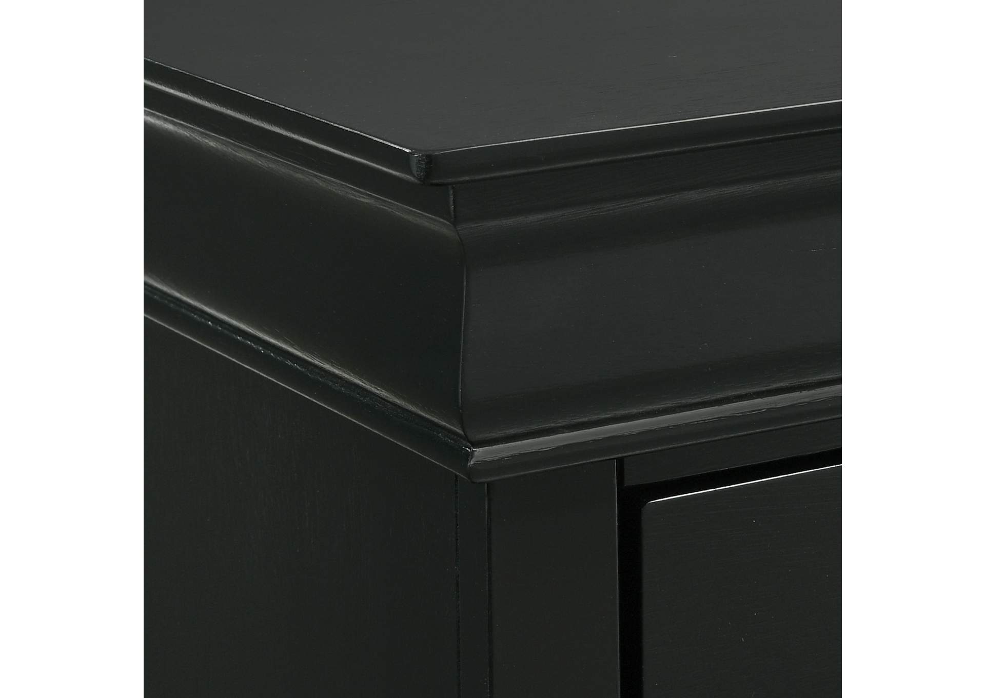 Louis Philippe Queen Panel 5 Piece Bedroom Set In Black image 3