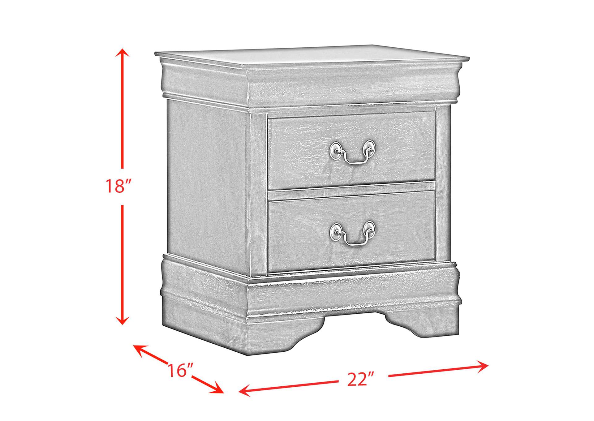 Louis Philippe 2 - Drawer Nightstand In Cherry image 6