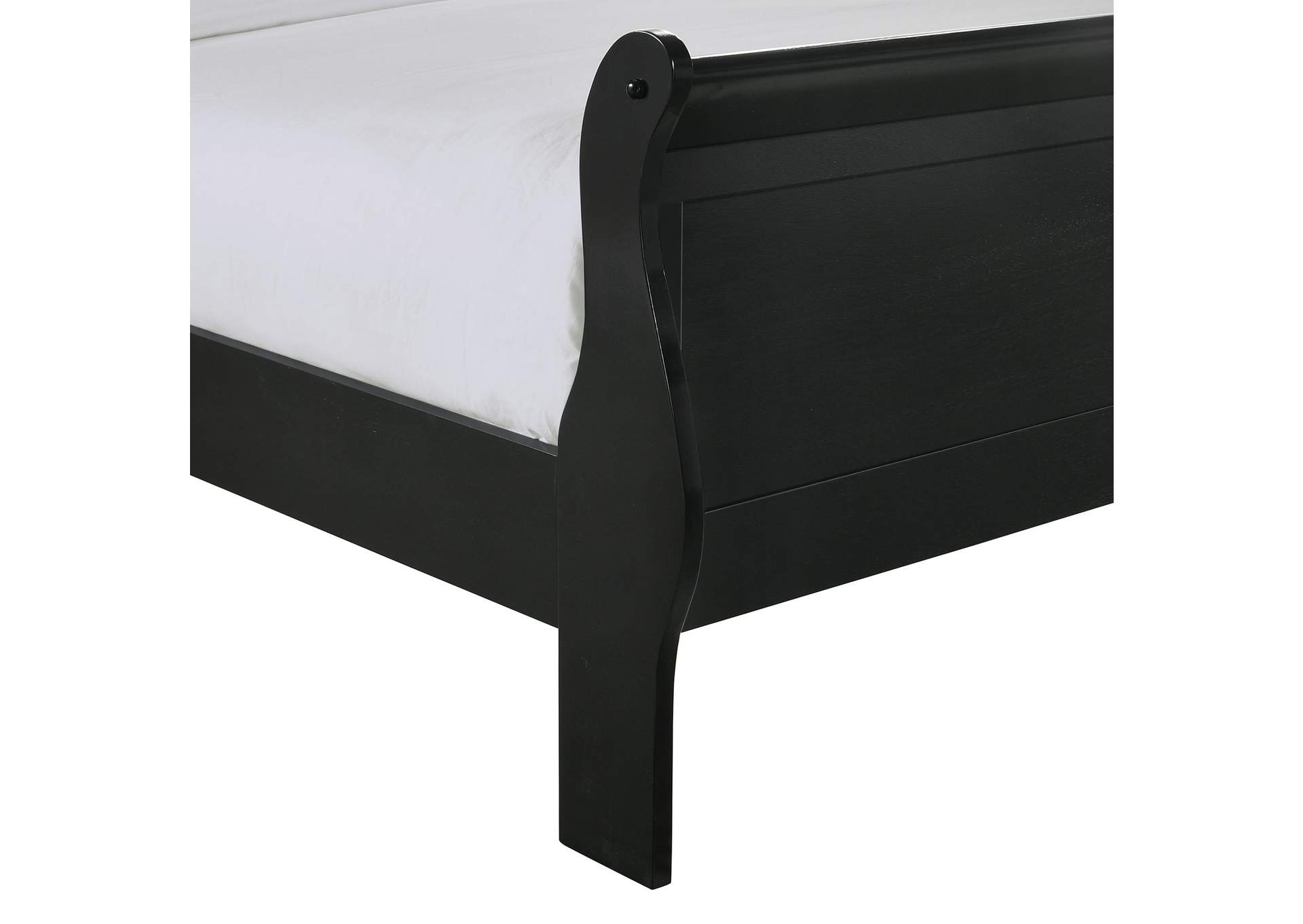 Louis Philippe Queen Panel 5 Piece Bedroom Set In Black image 14
