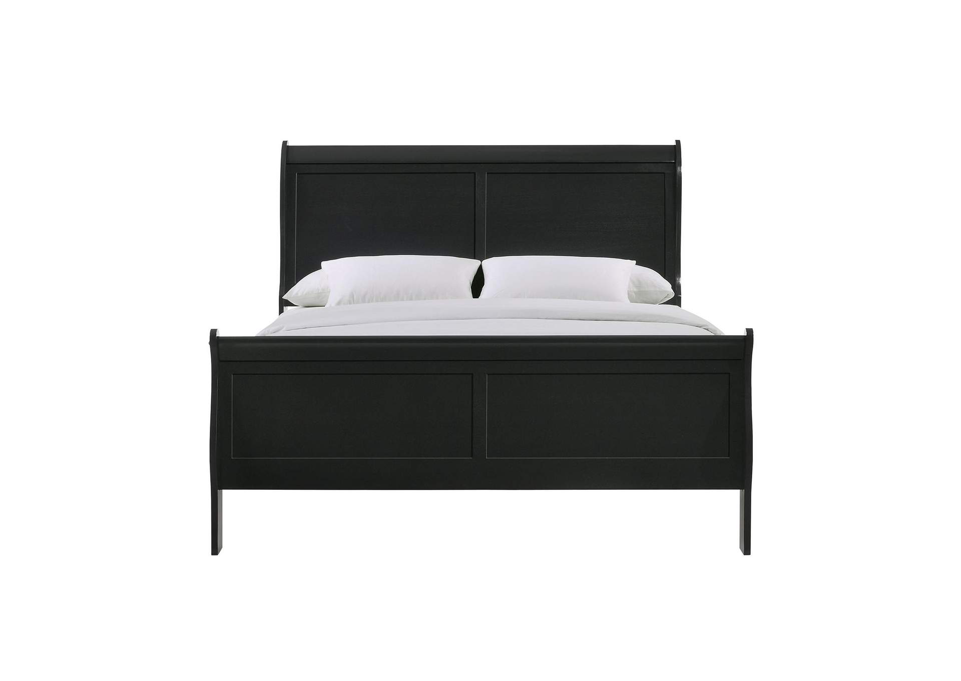 Louis Phillippe Full Panel Bed In Black image 3