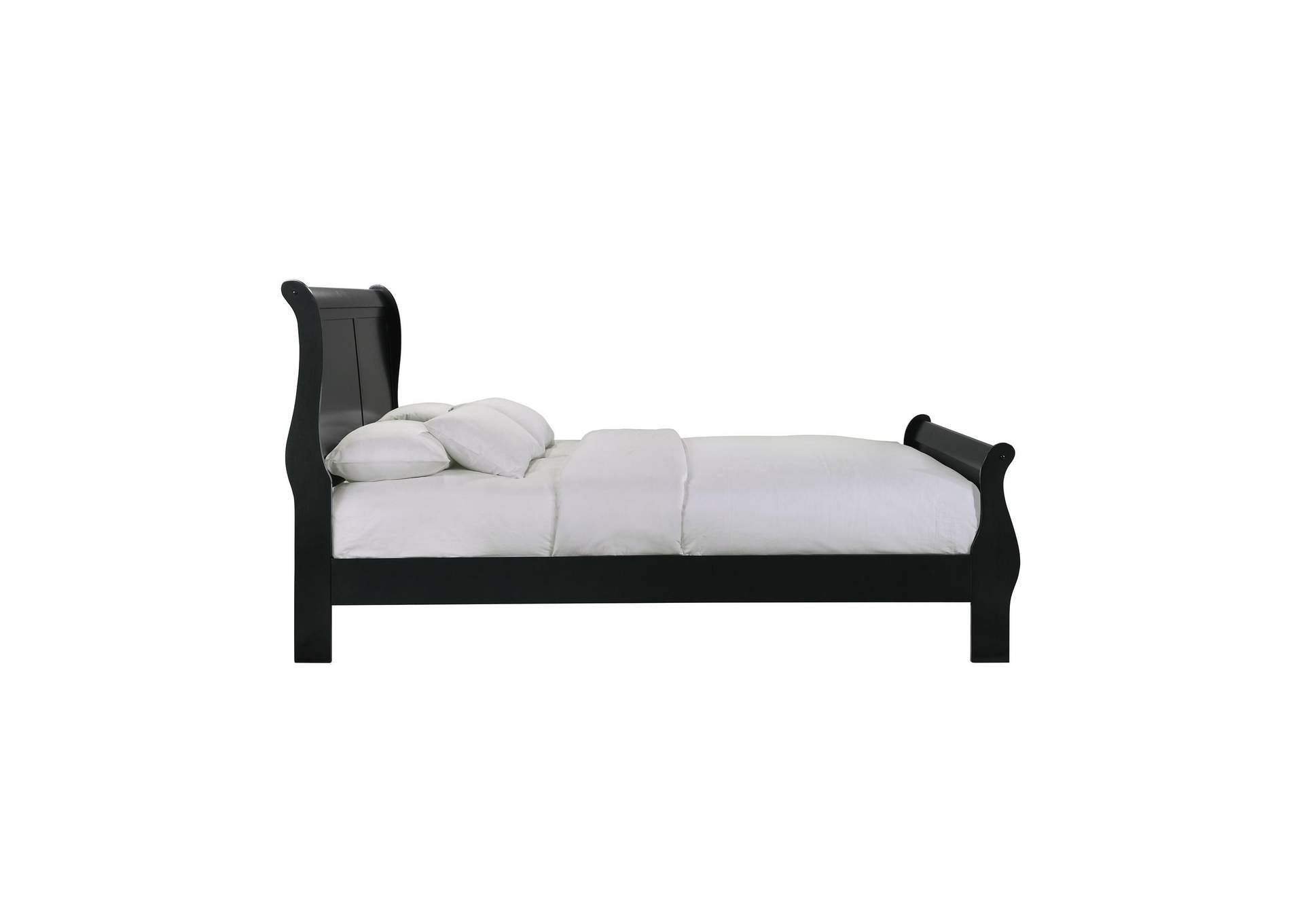 Louis Phillippe Full Panel Bed In Black image 4
