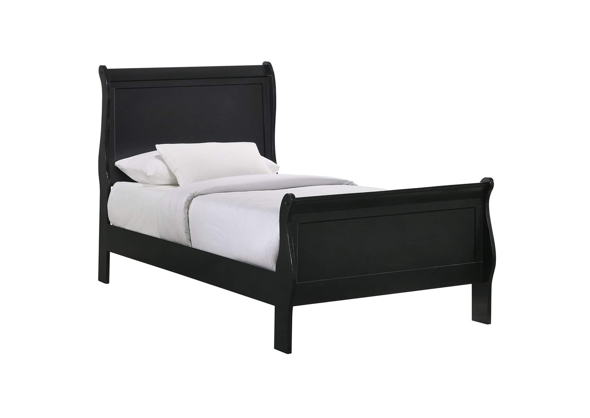 Louis Philippe Full Panel 3 Piece Bedroom Set In Black image 3