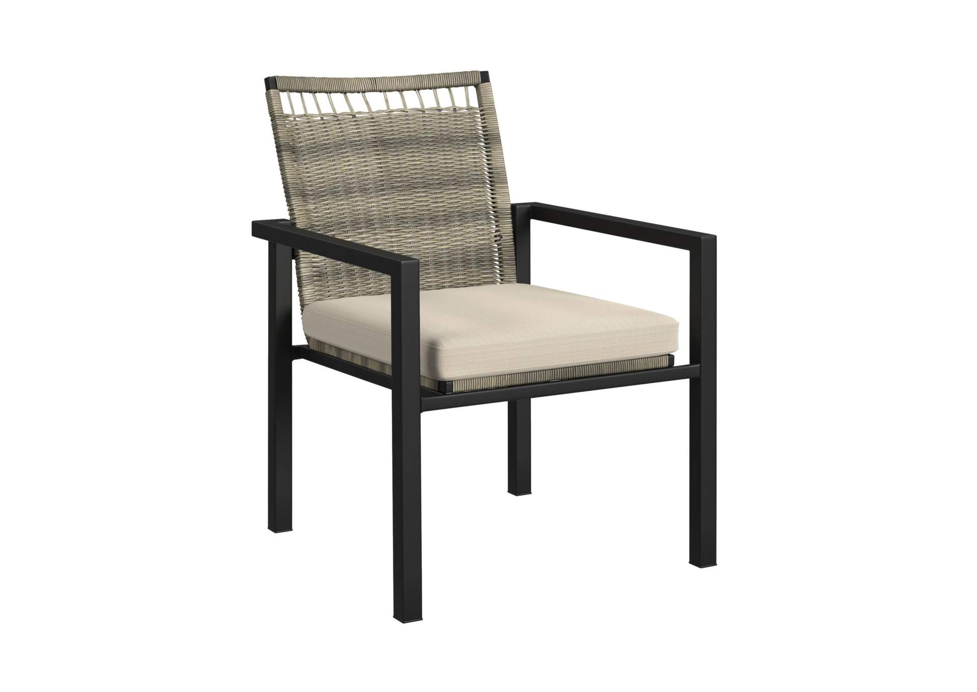 Luffy Dining Chair With Olefin Beige In Black 2 Per Carton image 6