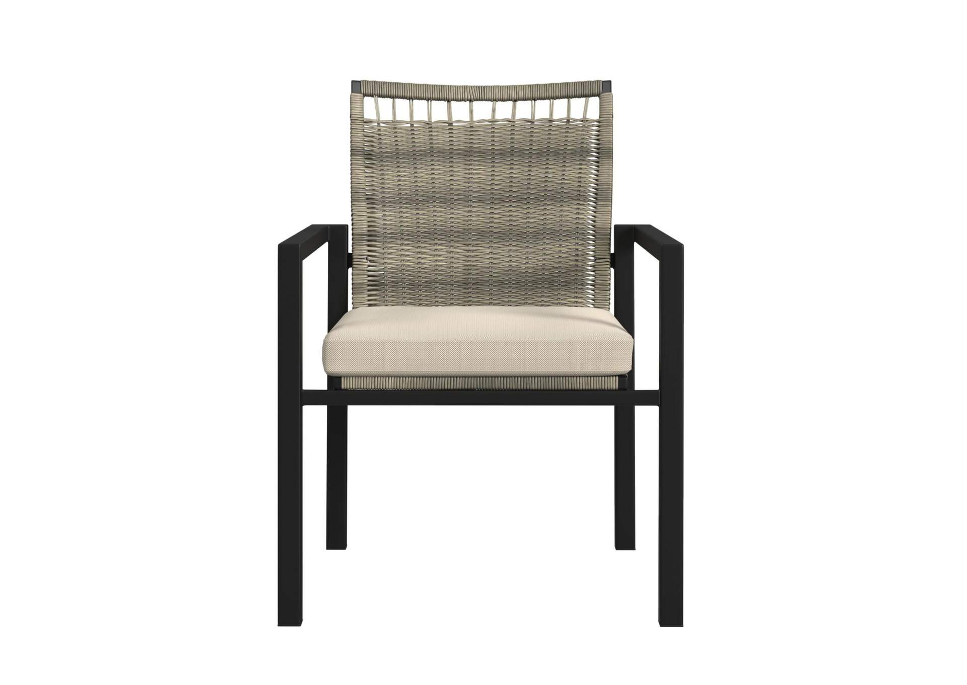 Luffy Dining Chair With Olefin Beige In Black 2 Per Carton image 7