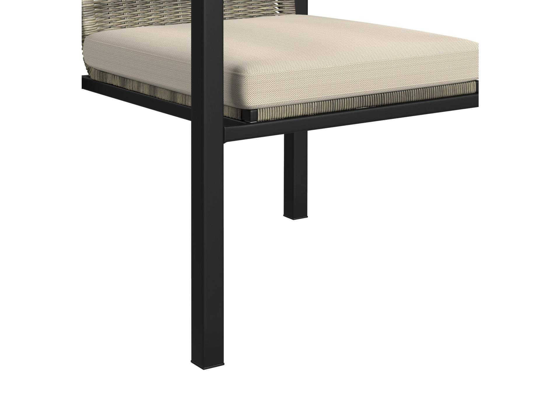 Luffy Dining Chair With Olefin Beige In Black 2 Per Carton image 4