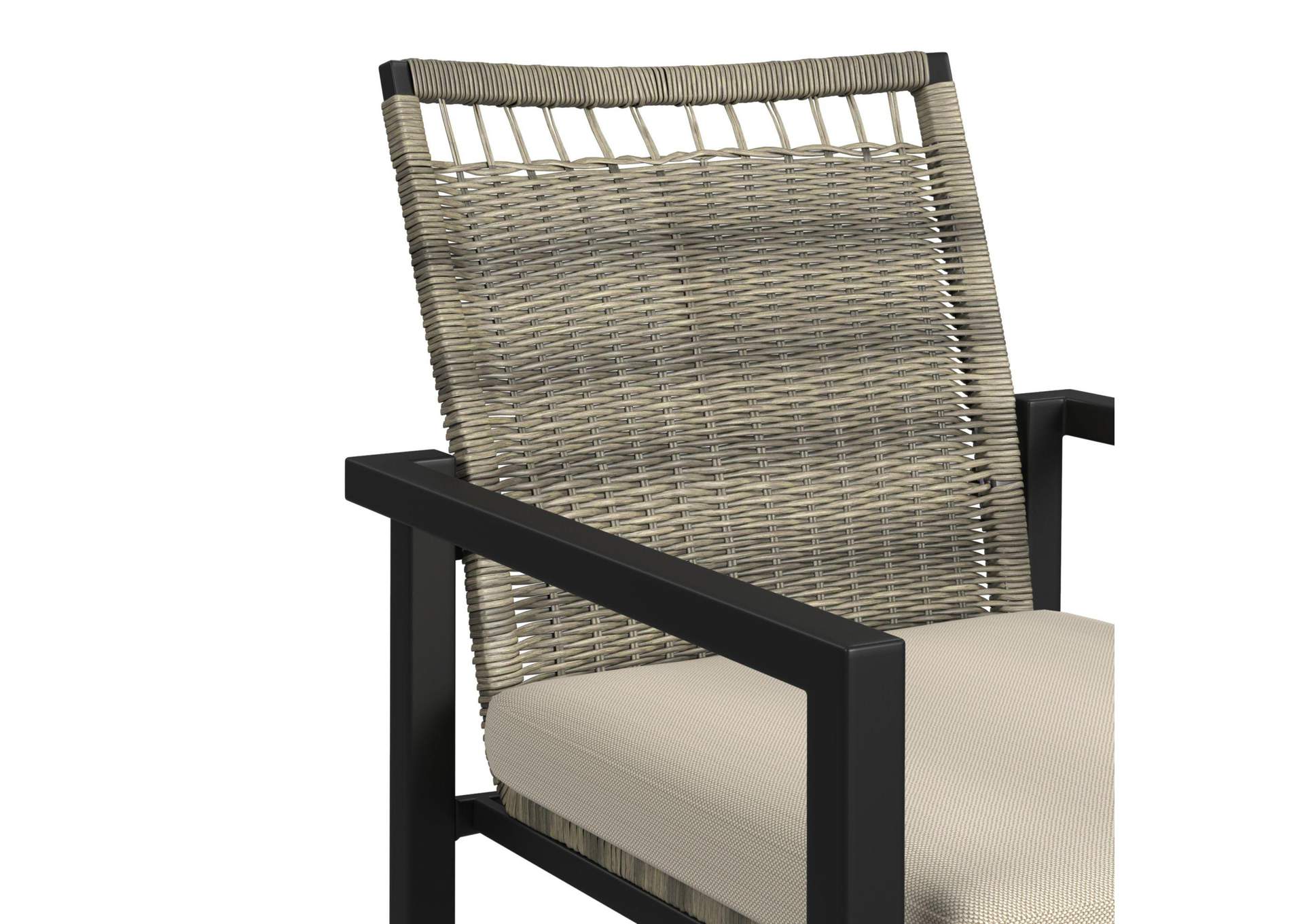 Luffy Dining Chair With Olefin Beige In Black 2 Per Carton image 3